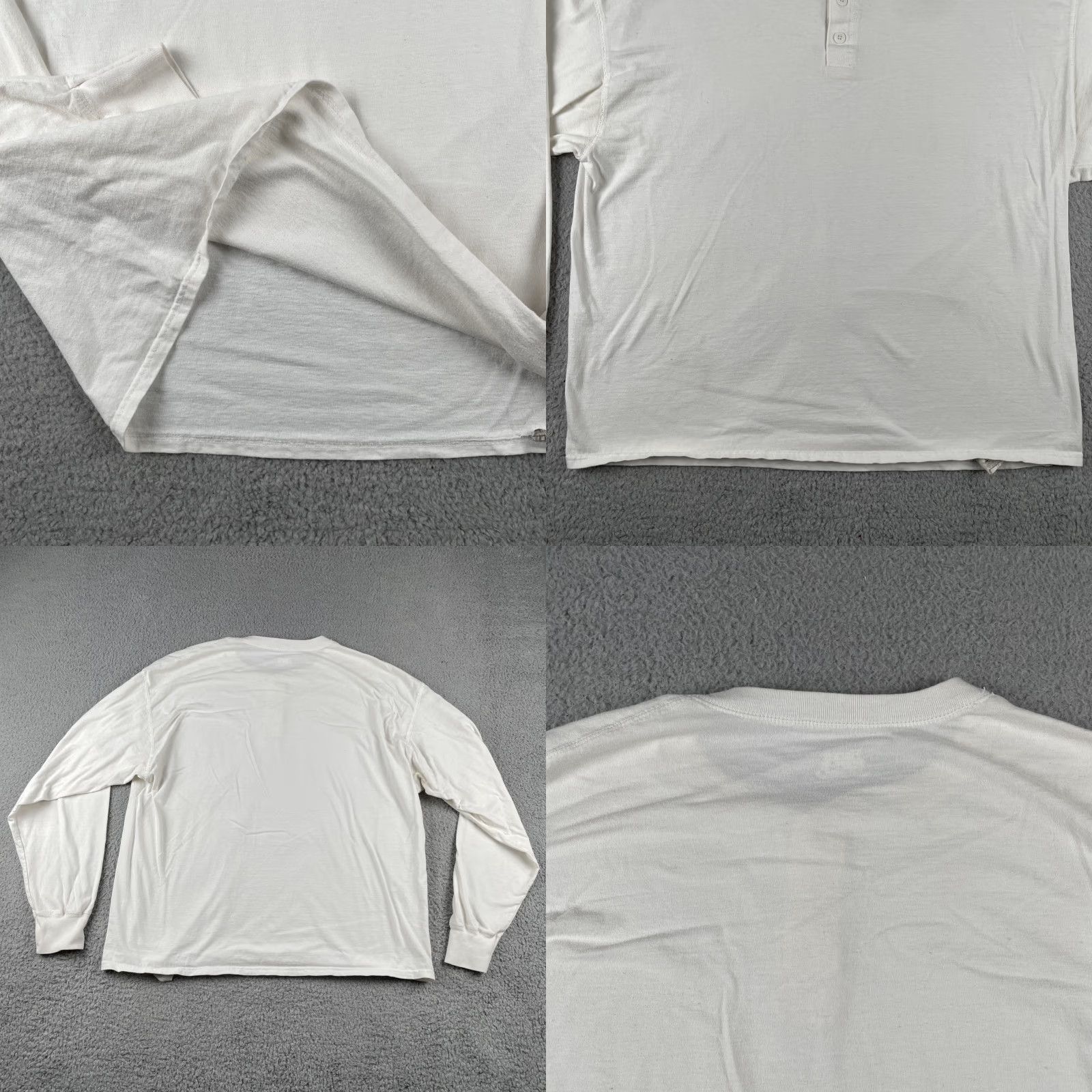 Hanes VINTAGE Hanes Beefy-T Plain Solid White Men’s Size XL Long Sleeve Henley Shirt Y2K EUC Size US XL / EU 56 / 4 - 8 Thumbnail