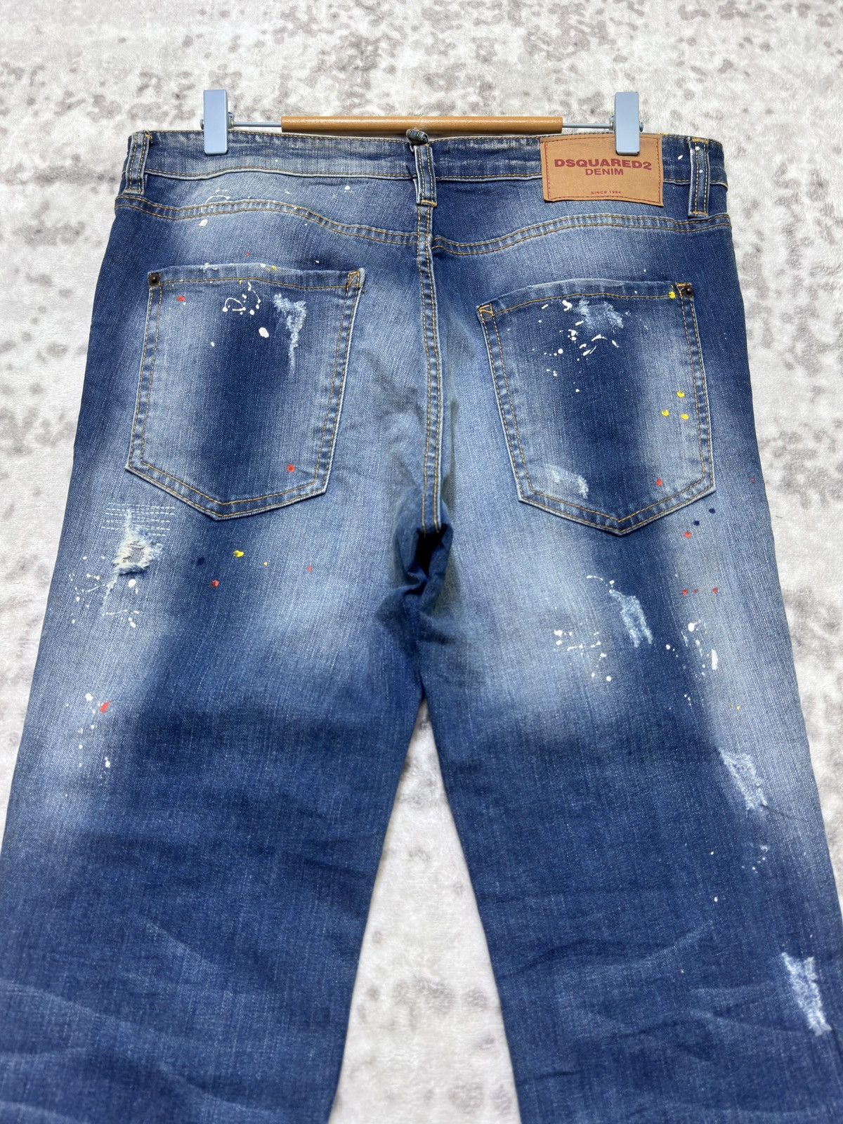 Dsquared2 DSQUARED2 Distressed Paint Splatter Denim Y2K Skinny Fit Size US 33 - 10 Thumbnail