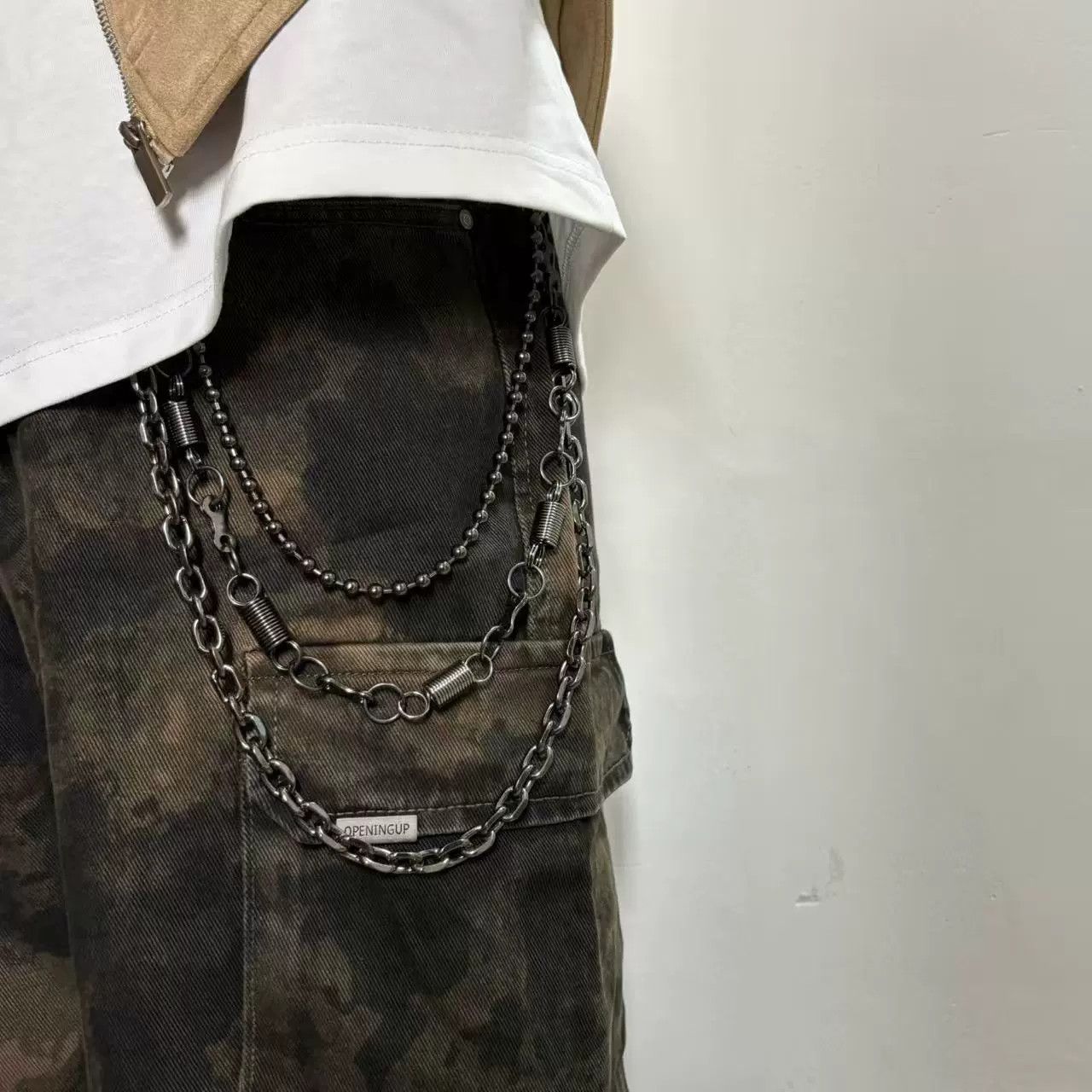 Vintage Retro hip-hop punk style jeans waist chain Size ONE SIZE - 3 Thumbnail