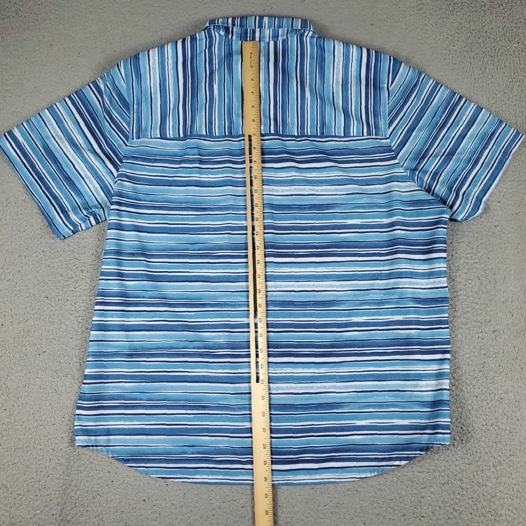 Tommy Bahama Tommy Bahama Shirt Mens XL Blue Striped Polyester Button Up Short Sleeve Size US XL / EU 56 / 4 - 3 Thumbnail