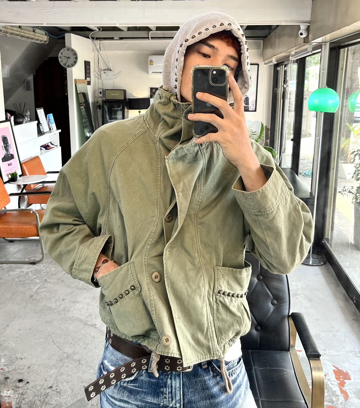 Japanese Brand 💥Gladnews JP brand // Layered studded hoodie jacket Size US L / EU 52-54 / 3 - 1 Thumbnail