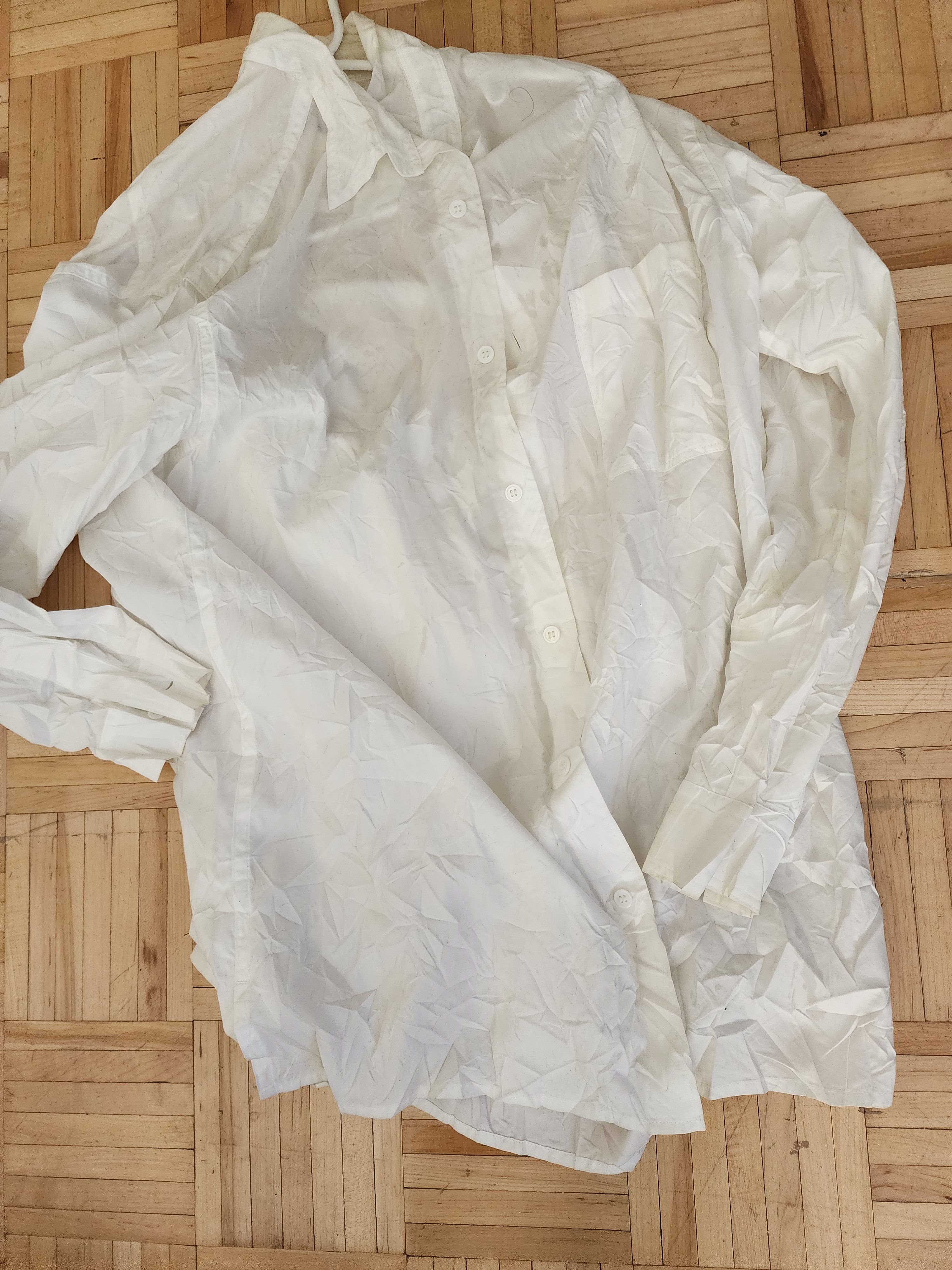 Yohji Yamamoto ALLOVER CRINKLE PROCESS FULL CUT SHIRT Size US L / EU 52-54 / 3 - 4 Thumbnail