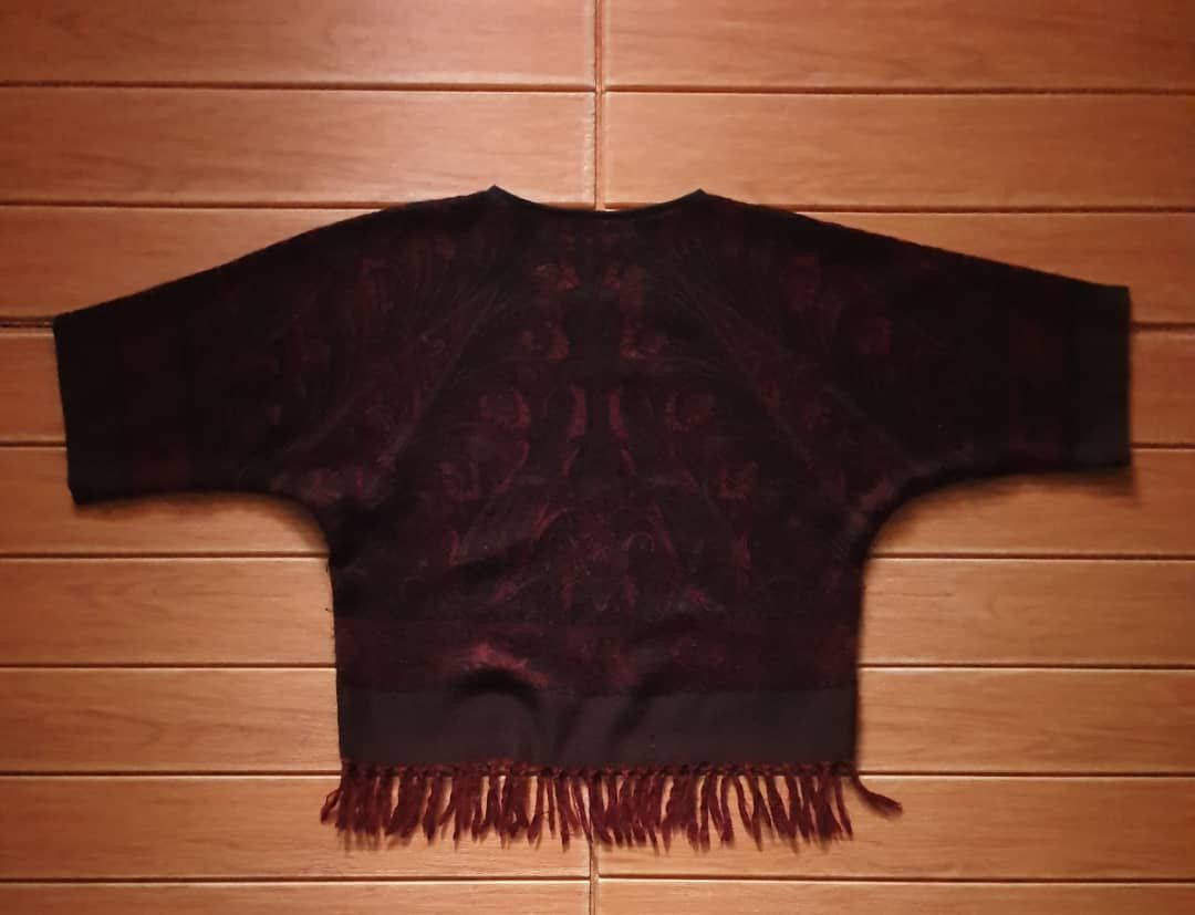 Japanese Brand Abstract burgendy streetwear wool shirt Size US M / EU 48-50 / 2 - 6 Thumbnail