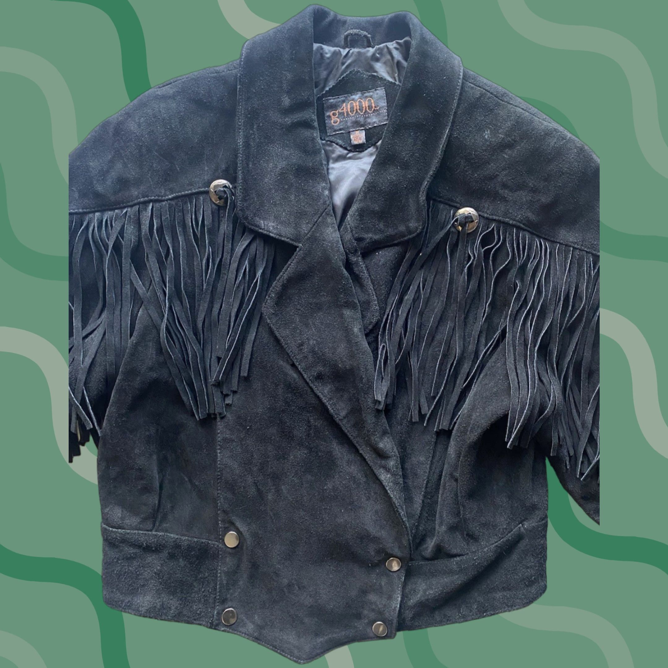 Vintage G4000 Women’s Jacket Western Fringed Leather Cropped M Black Size M Womens Fringe Western Jacket Coat Size M / US 6-8 / IT 42-44 - 1 Thumbnail