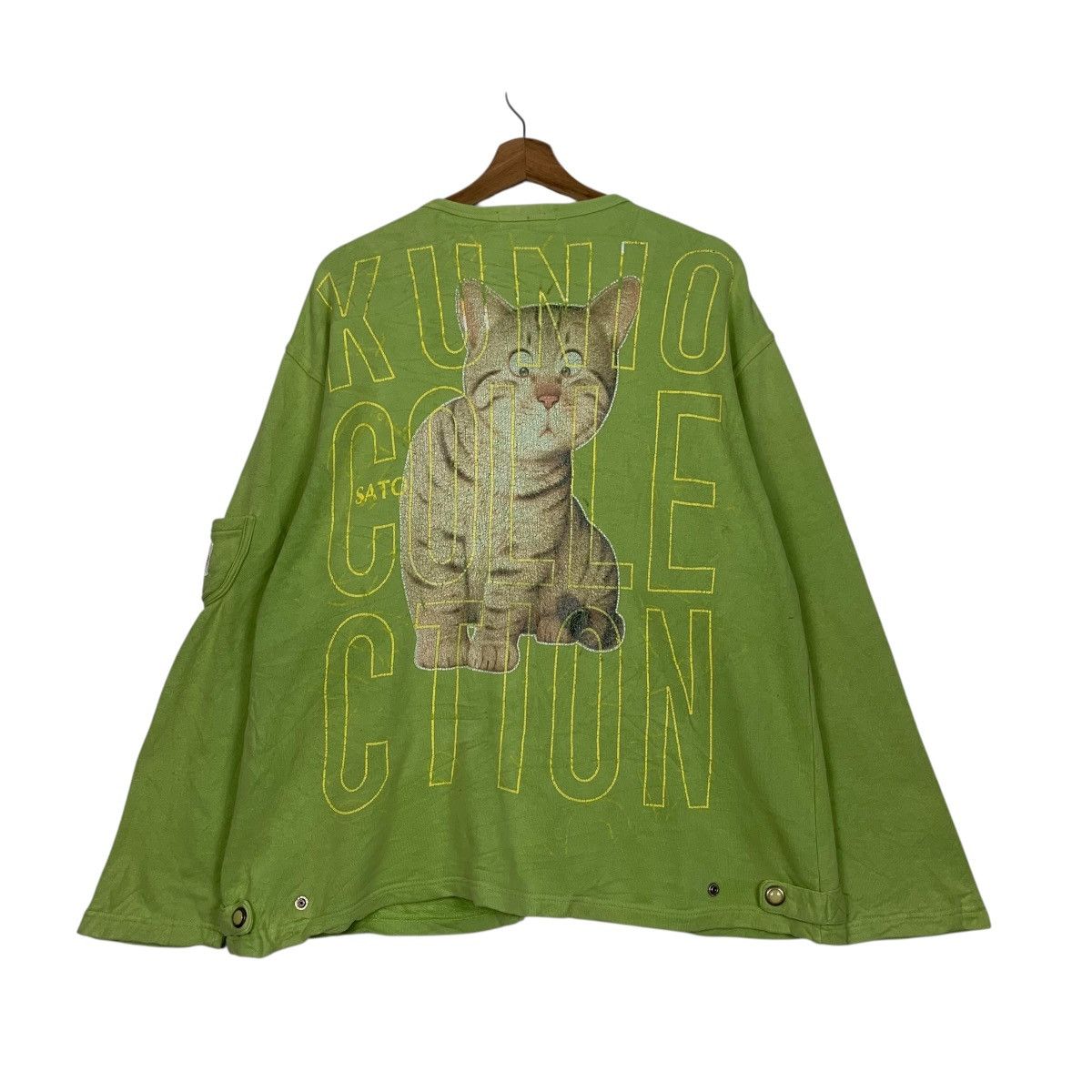 Japanese Brand KUNIO SATO COLLECTION Big Logo Sweater Jacket #3558-C162 Size US L / EU 52-54 / 3 - 1 Thumbnail
