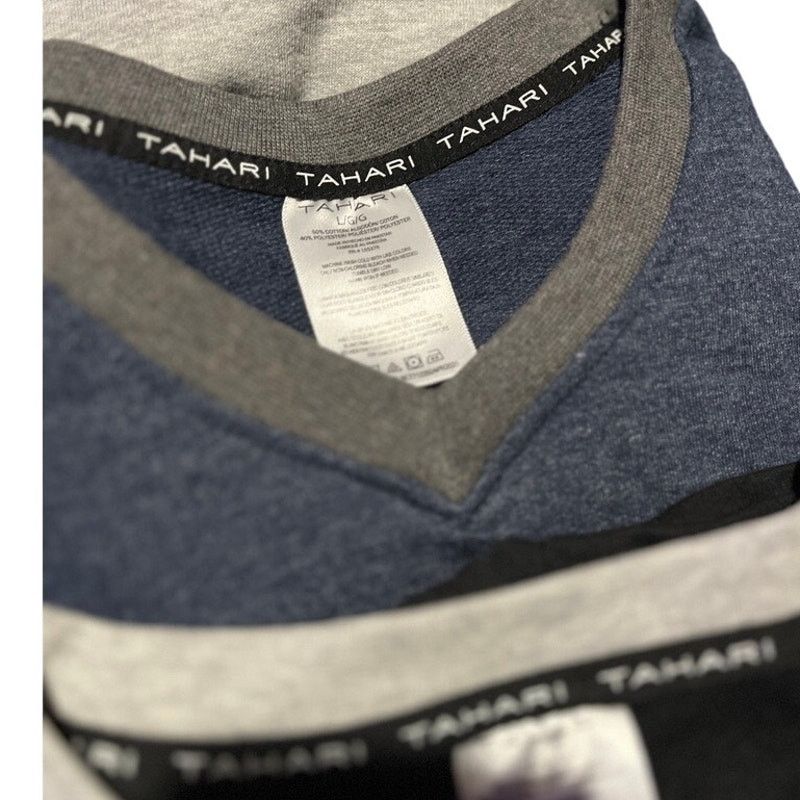 Elie Tahari TAHARI Men Set of 3 Mens V Neck Cotton Shirts Large NWT Size US L / EU 52-54 / 3 - 3 Thumbnail