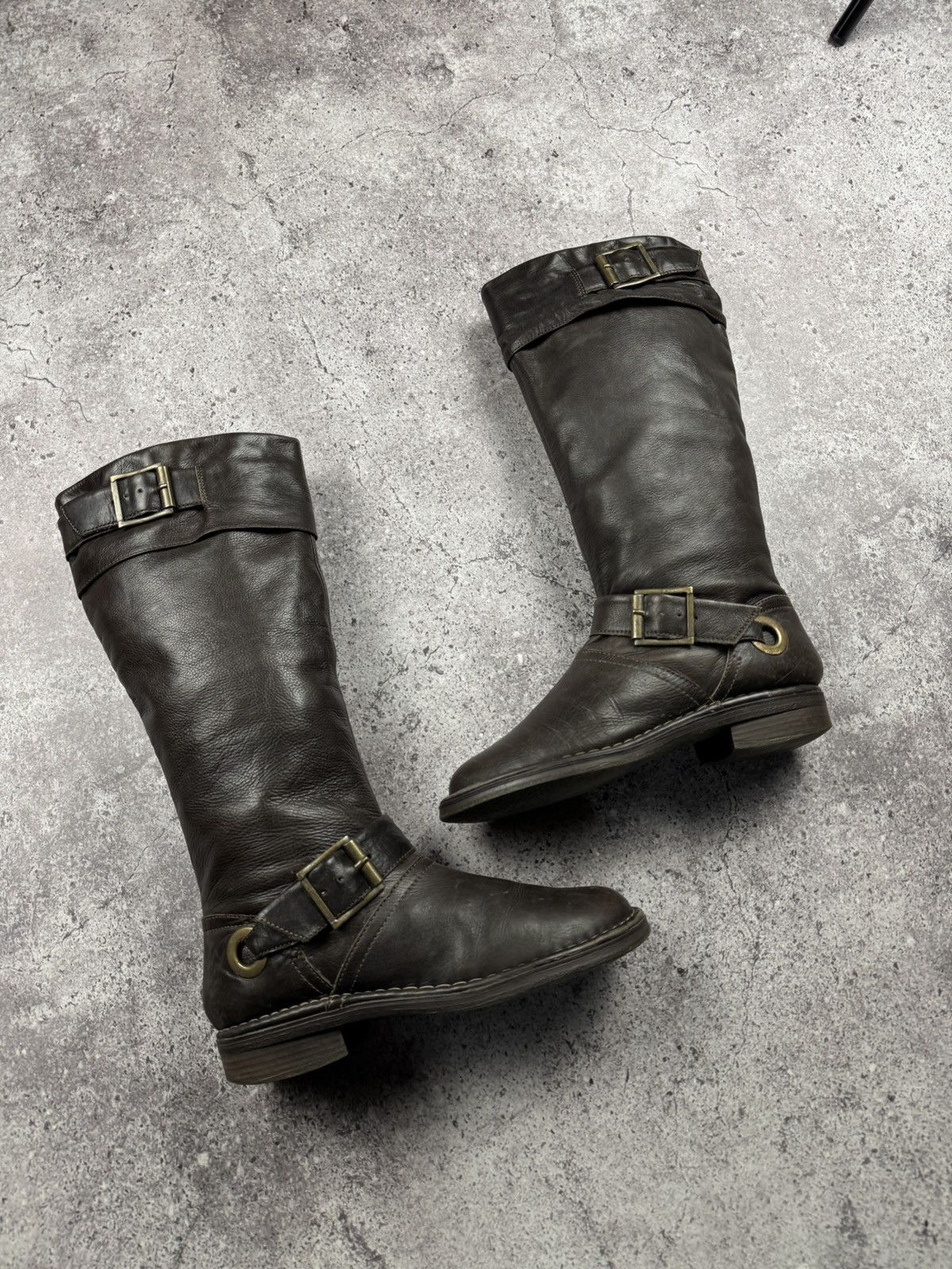 If Six Was Nine Vintage AS 98 Heel Rick Owens Style Leather Biker Boots Y2K Size US 8 / IT 38 - 3 Thumbnail