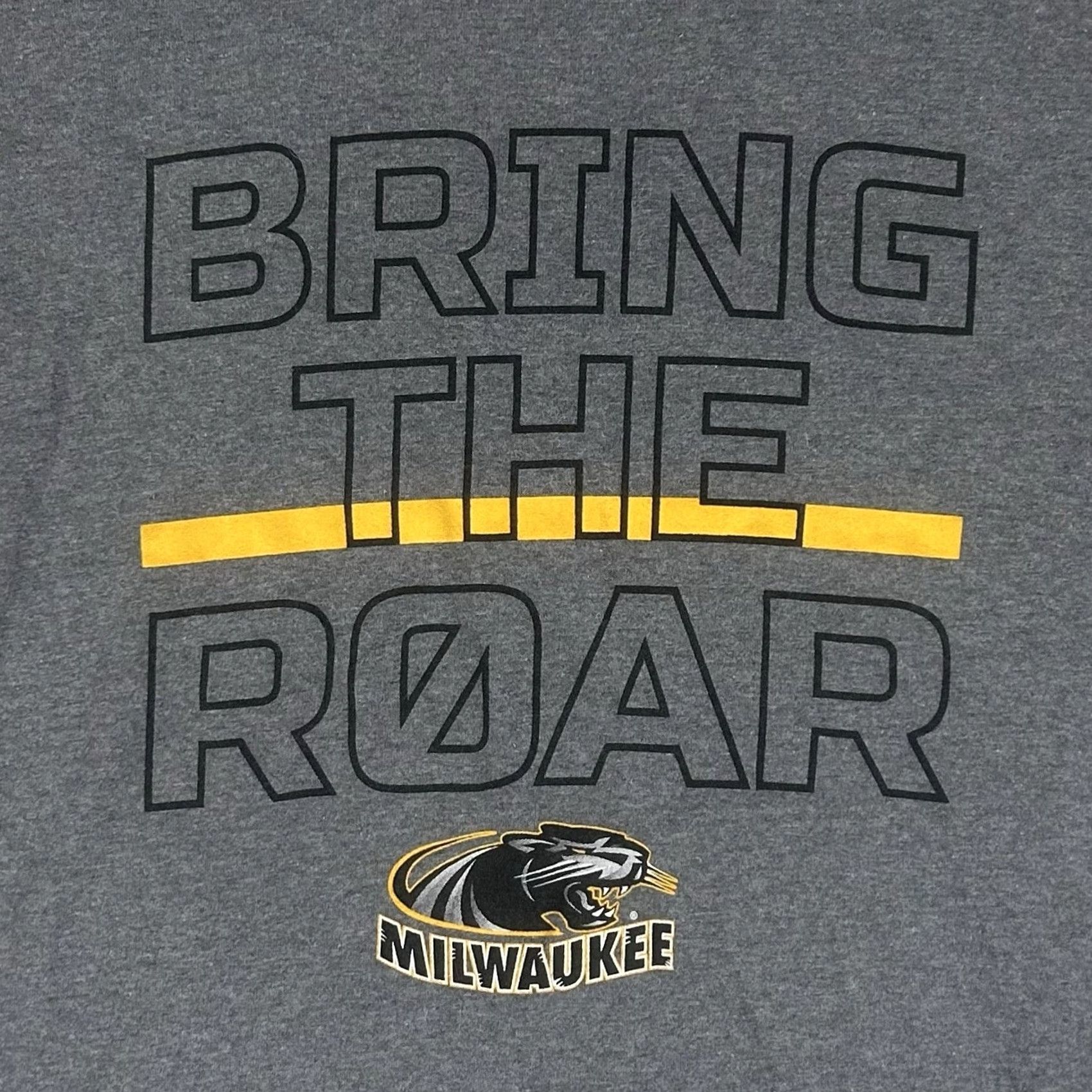 Hanes VINTAGE Milwaukee Panthers Bring The Roar T-Shirt Medium Gruber Graphic Print Hanes Gray Size US M / EU 48-50 / 2 - 2 Thumbnail