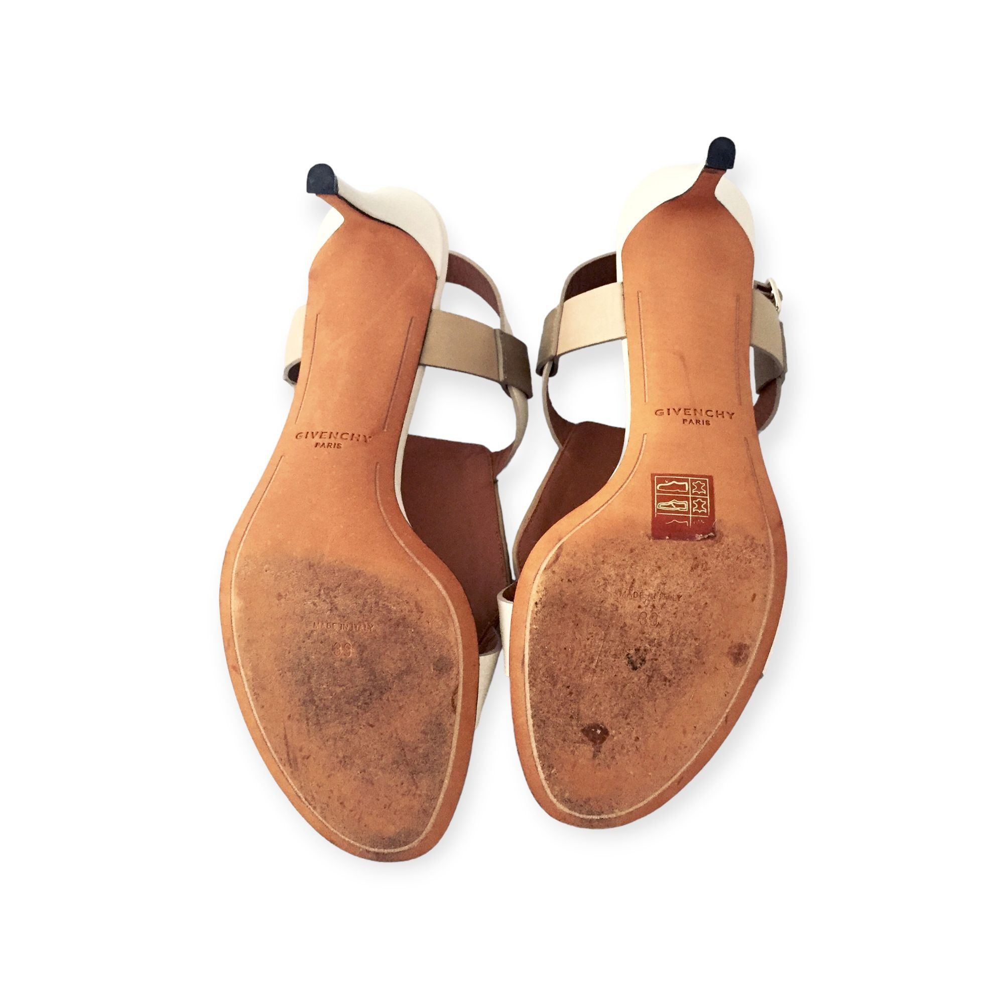 Givenchy Givenchy two tone sling back sandals in Ecru and Beige Leath Size US 9 / IT 39 - 6 Thumbnail