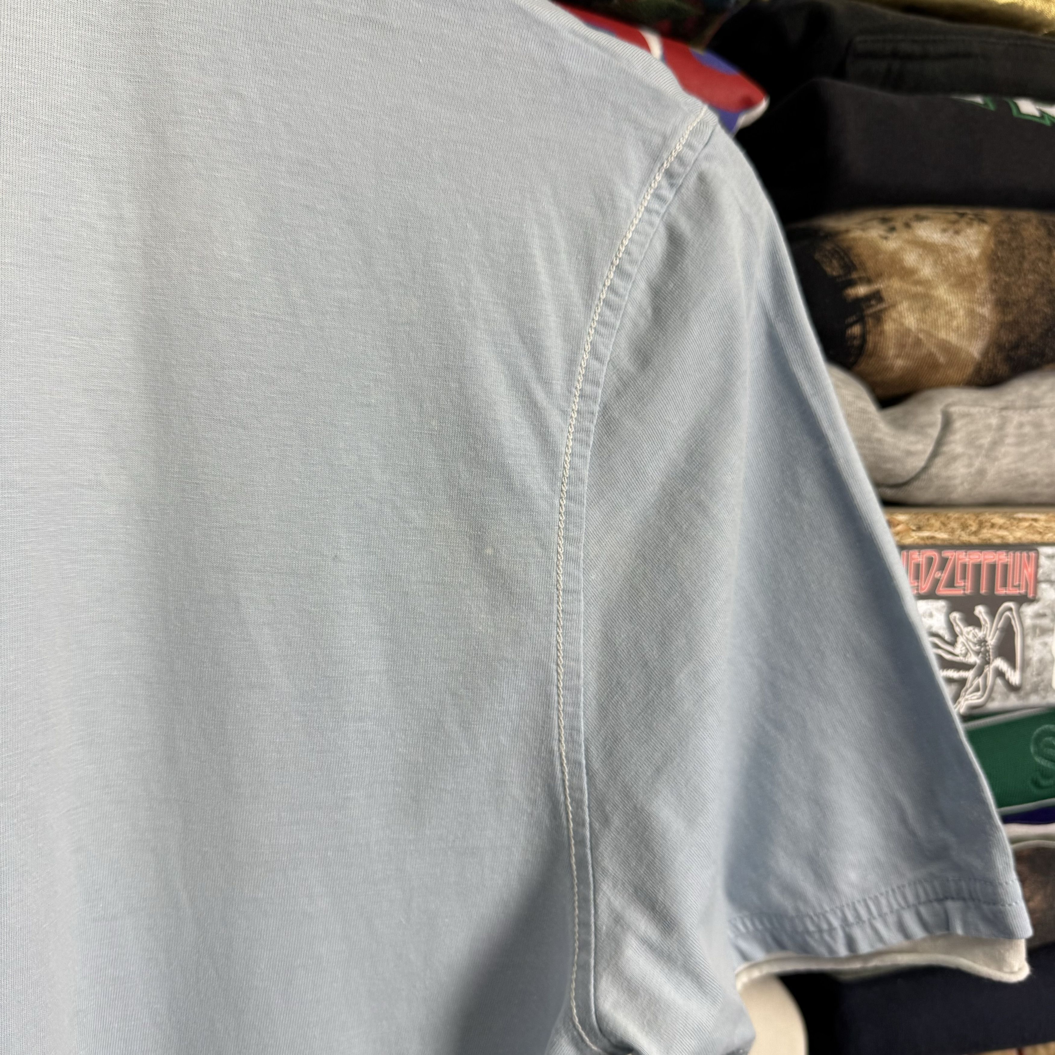 Vintage × Yves Saint Laurent YVES SAINT LAURENT YSL SPELLOUT BIG LOGO BLUE T-SHIRT ~M Size US M / EU 48-50 / 2 - 7 Thumbnail