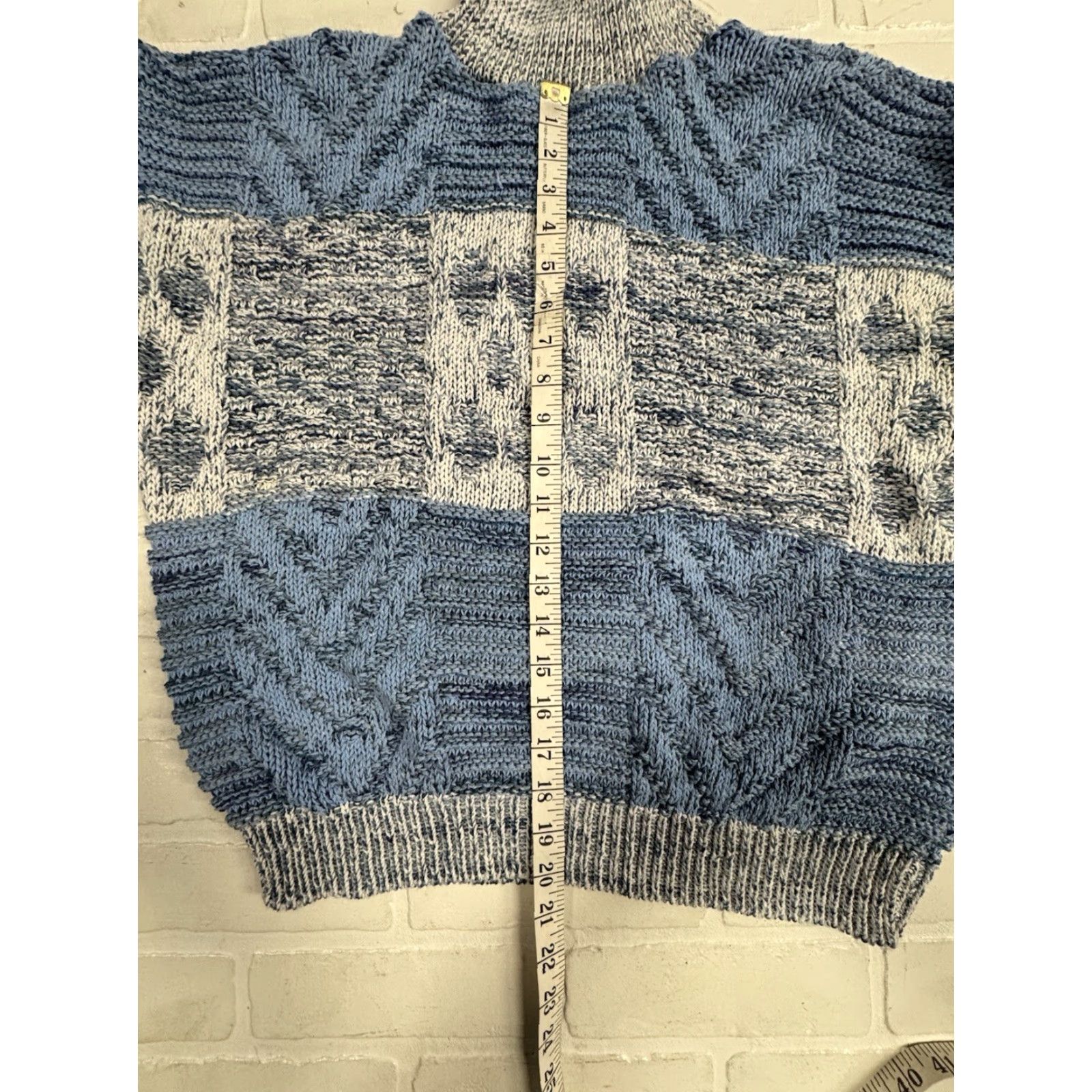 Vintage VINTAGE Blue Cable-Knit Pullover Sweater L Unisex Womens XS? Size L / US 10 / IT 46 - 5 Thumbnail
