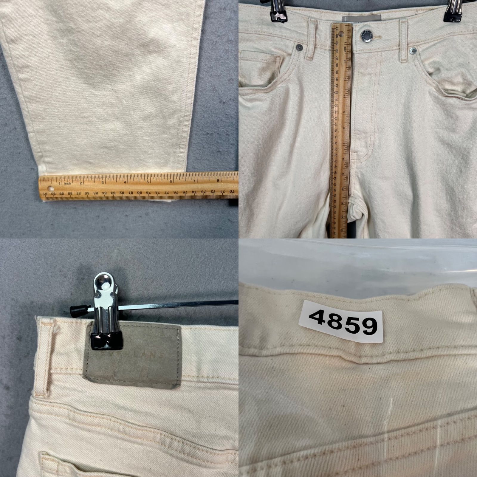 Everlane Everlane Womens 28 Ivory Crop The Original Cheeky Jean Organic Cotton Denim 5-Pocket 90s Style Size 28" / US 6 / IT 42 - 8 Thumbnail
