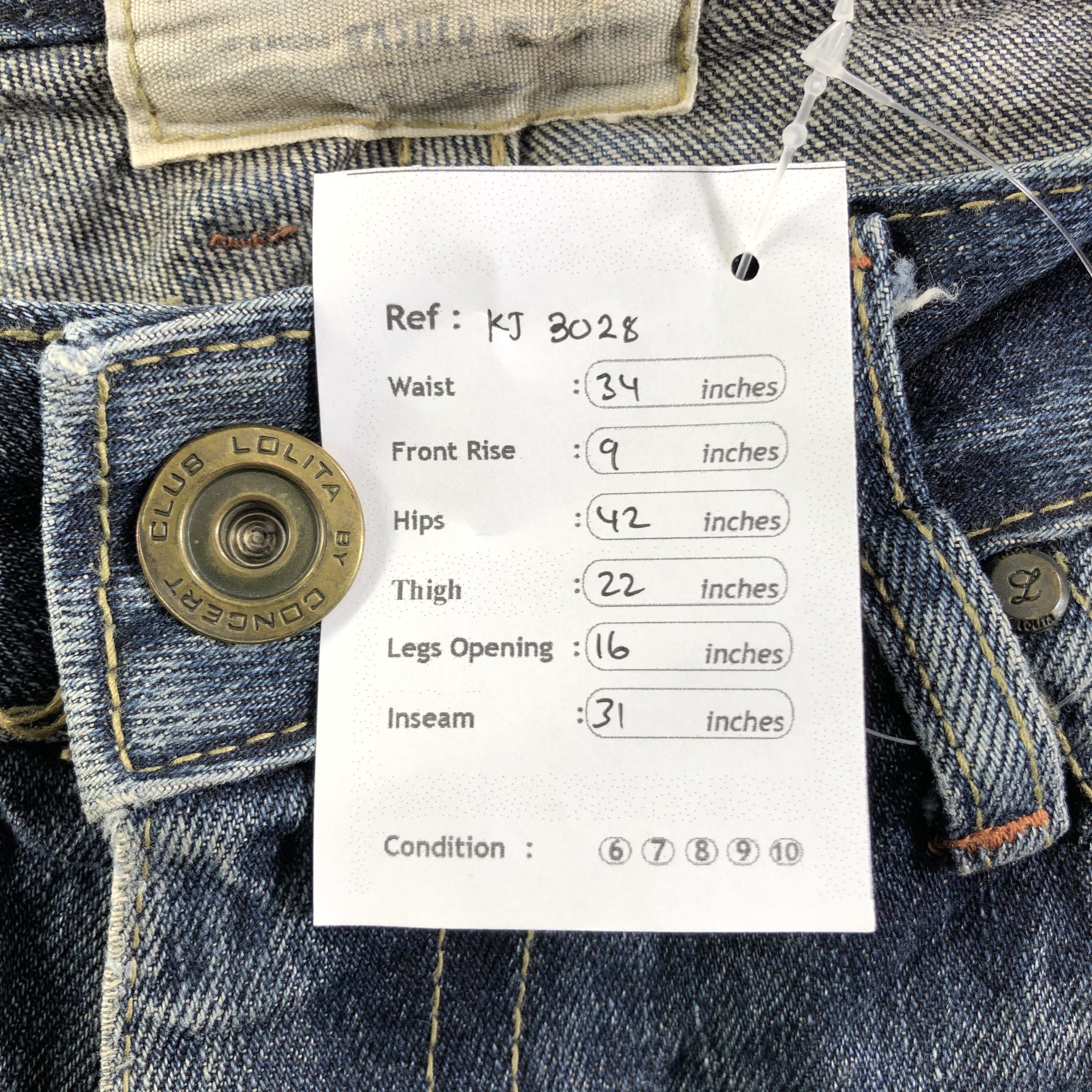 Japanese Brand Japanese Lolita Jeans Faded Blue Denim KJ3028 Size US 34 / EU 50 - 14 Thumbnail