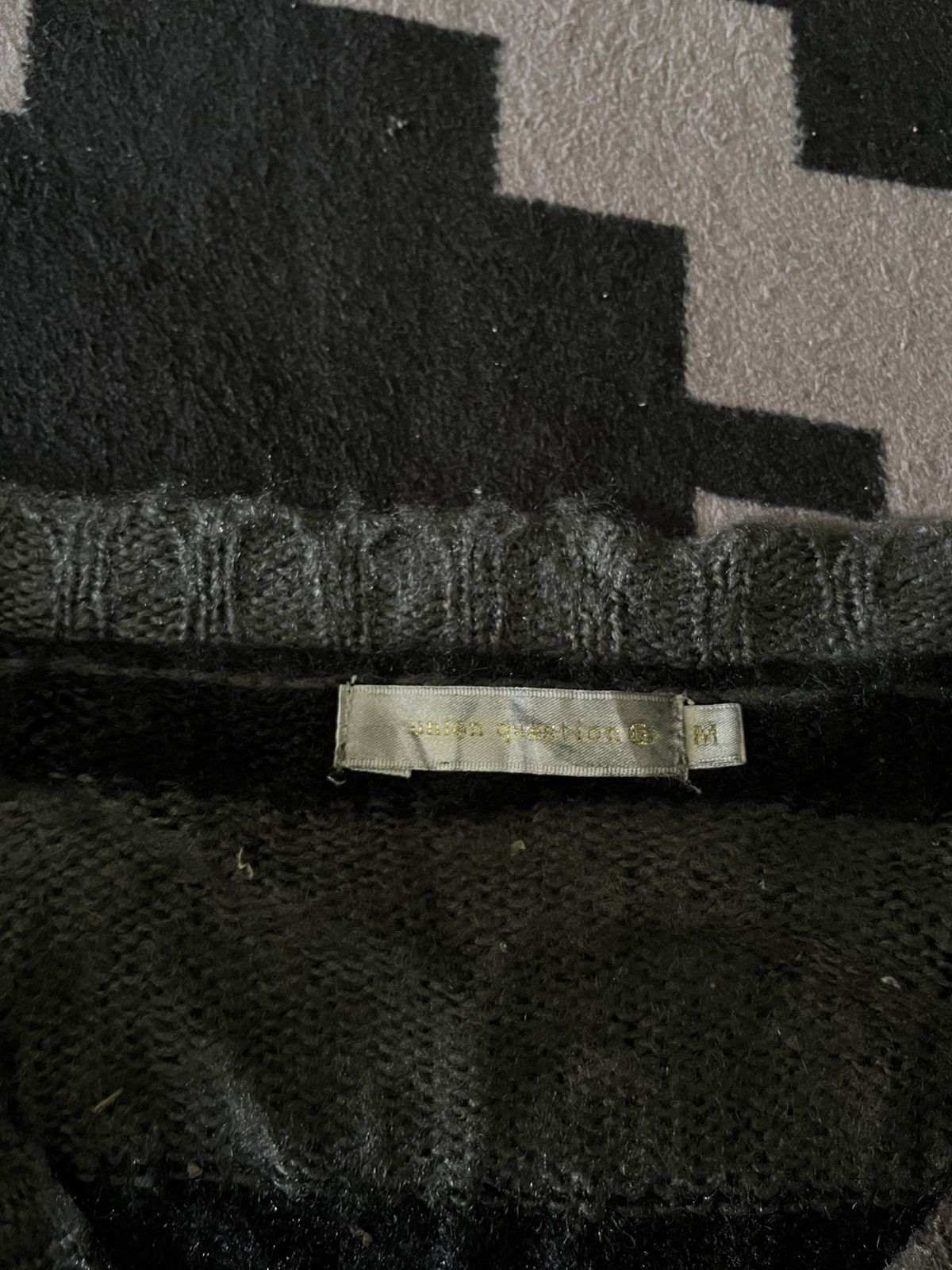 Yasuyuki Ishii 2000s Union question striped washed knit Size US M / EU 48-50 / 2 - 3 Thumbnail