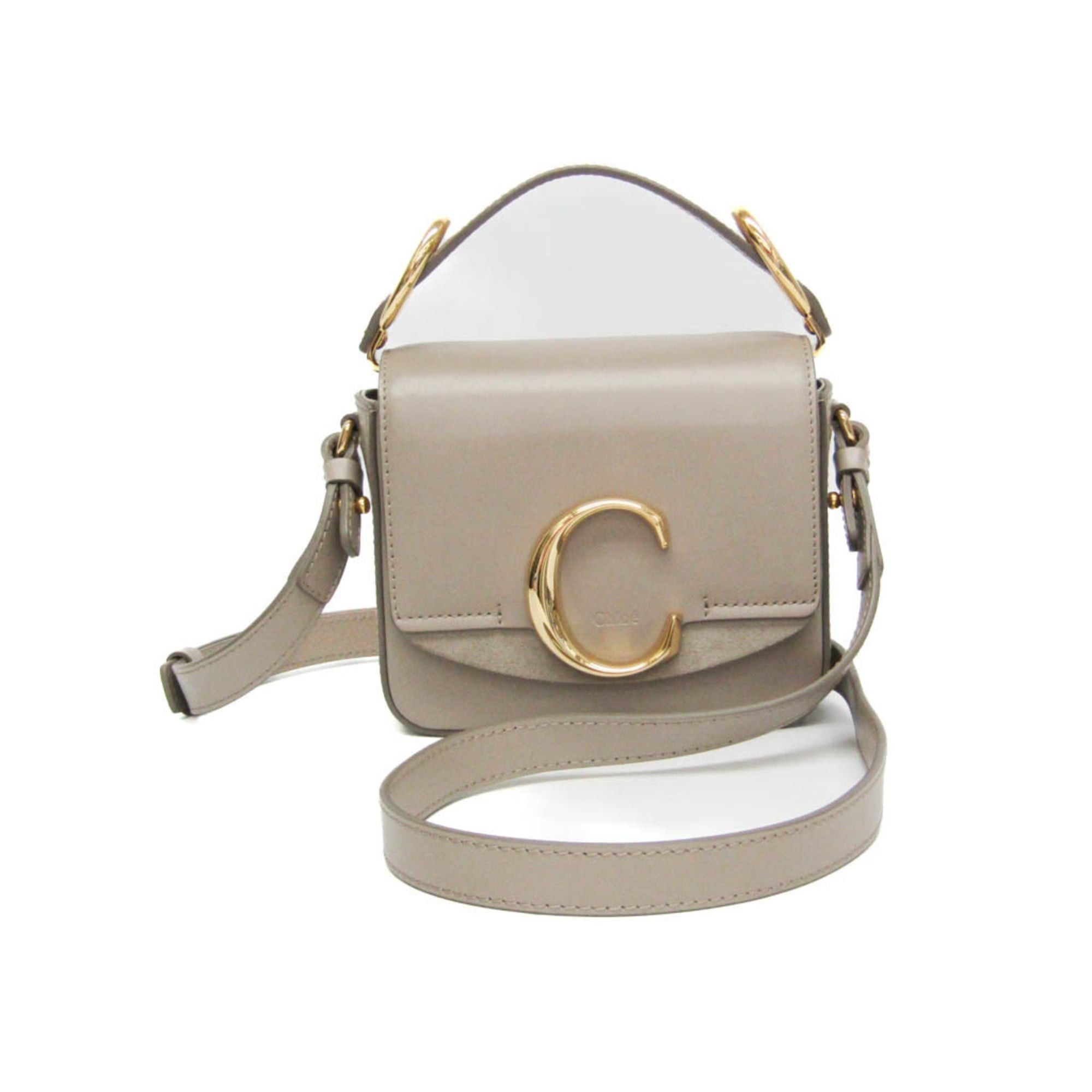 Chloe Chloé Chloe C Mini CHC19US193A3723W Women's Leather,Suede Handbag,Shoulder Bag Grayish Size ONE SIZE - 1 Thumbnail