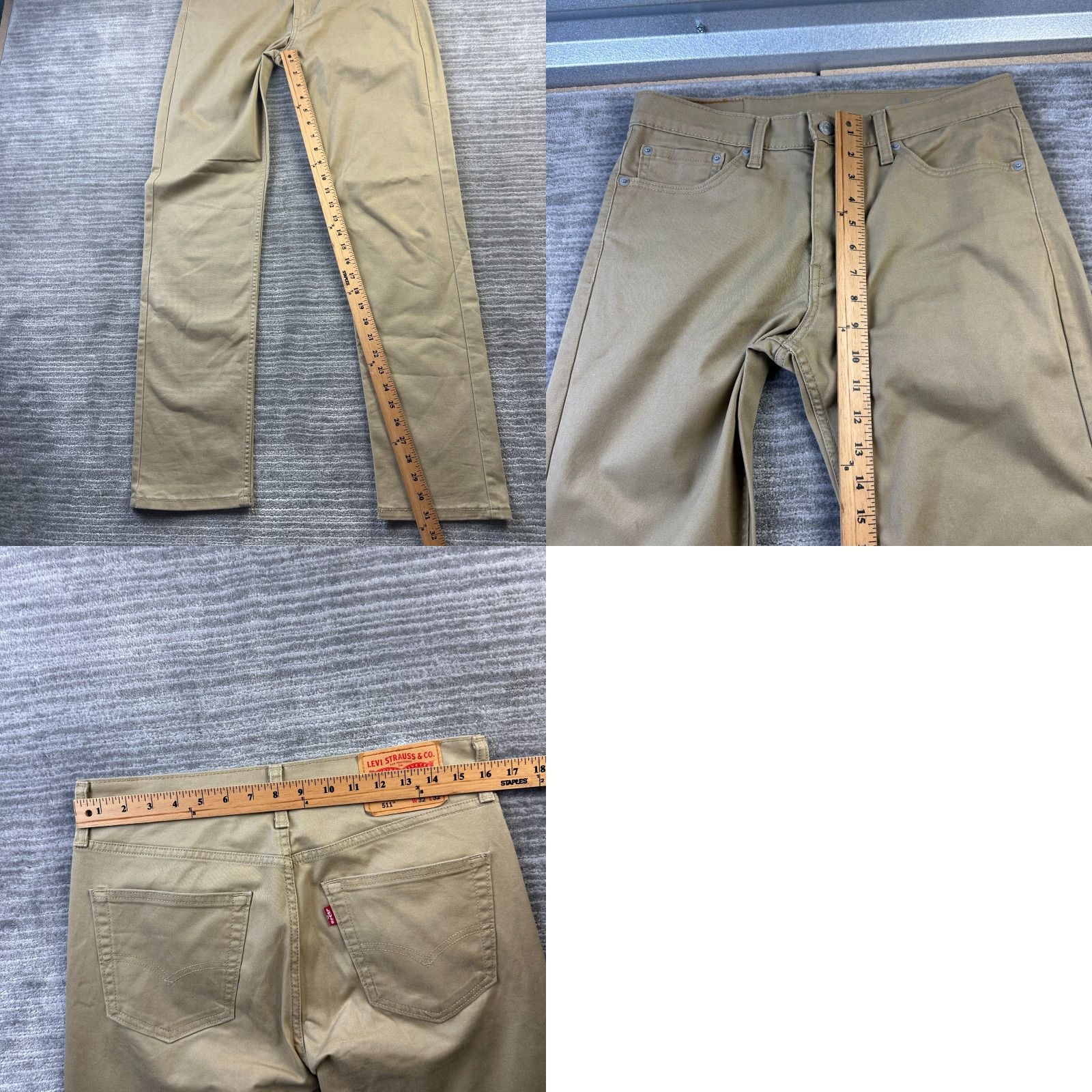 Levi's Levi's 511 Slim Pants Mens 32x32 Beige Chino Flat Front 5-Pocket Casual Vintage: No Size US 32 / EU 48 - 9 Thumbnail