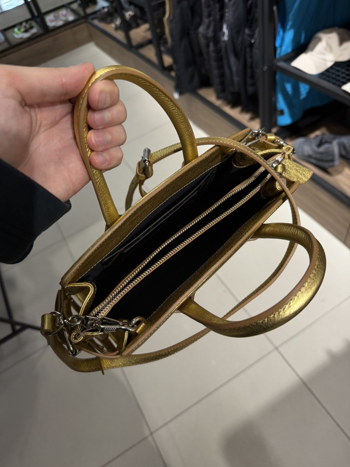 Giuseppe Zanotti Giuseppe Zanotti Gold Metallic leather Top Handle Bag logo Size ONE SIZE - 10 Thumbnail