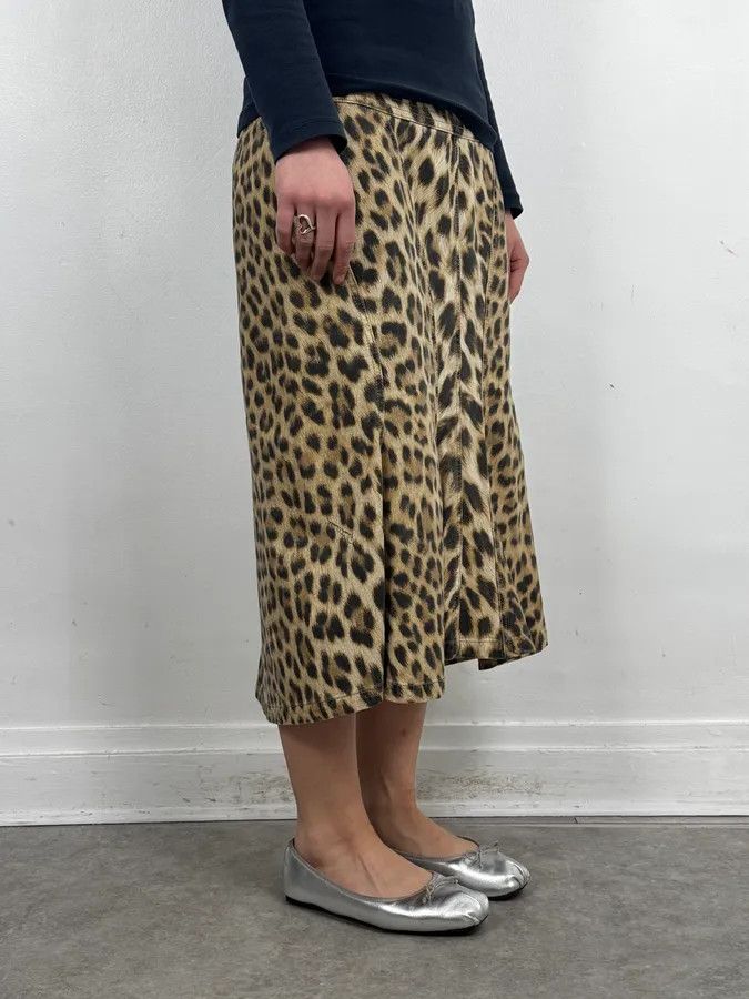 Roberto Cavalli AW2005 Roberto Cavalli Beige Wool Blend Leopard Print Skirt Size 29" - 3 Thumbnail