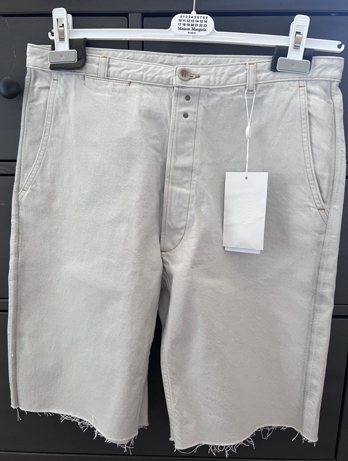 Maison Margiela SS23 hand-painted stone-washed denim shorts, sz 32–34, Italy Size US 32 / EU 48 - 1 Thumbnail