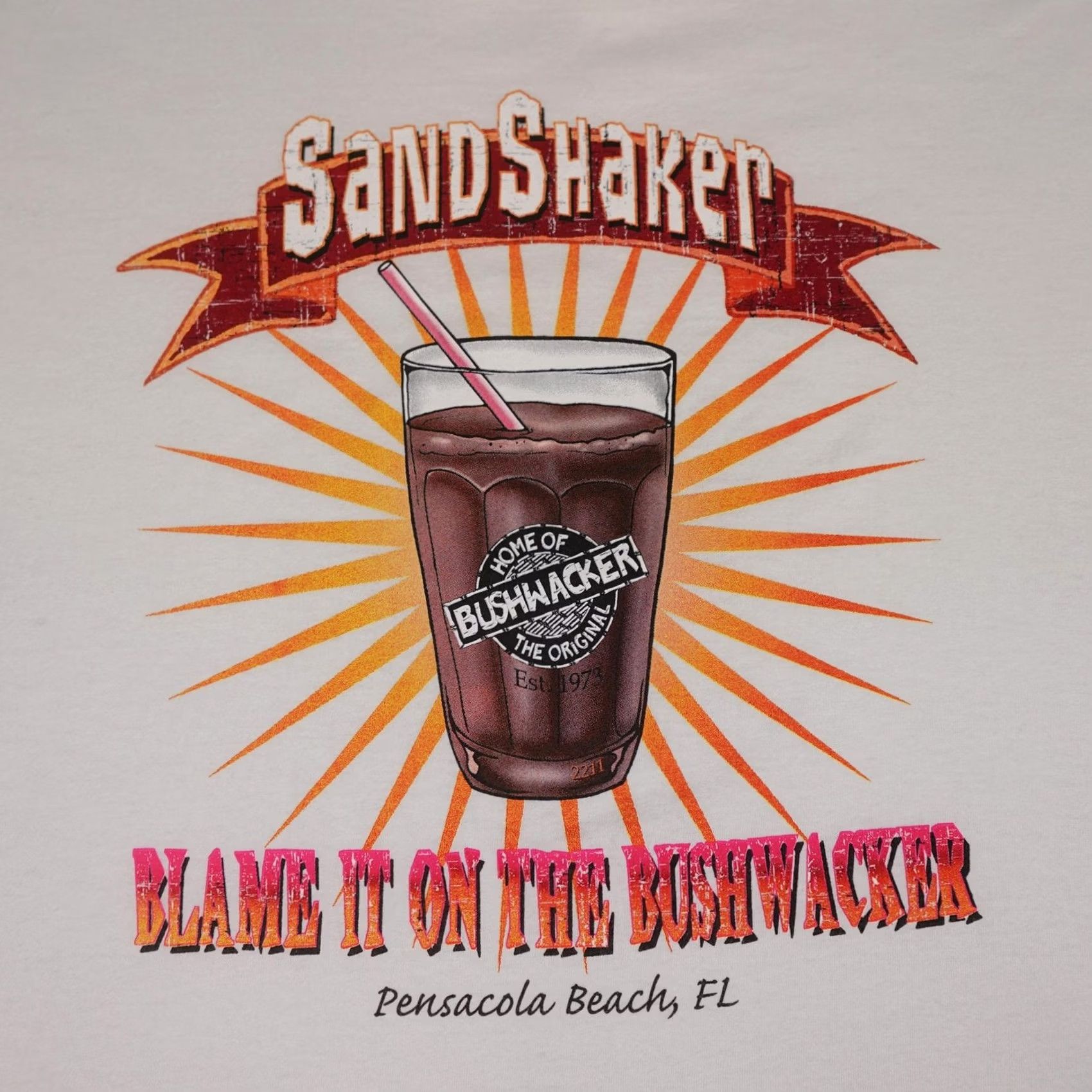 Gildan VINTAGE Gildan Shirt Mens 3XL White Sandshaker Bushwacker Bar Tee Beach Alcohol Kahlua Logo Refined Size US XXL / EU 58 / 5 - 4 Thumbnail