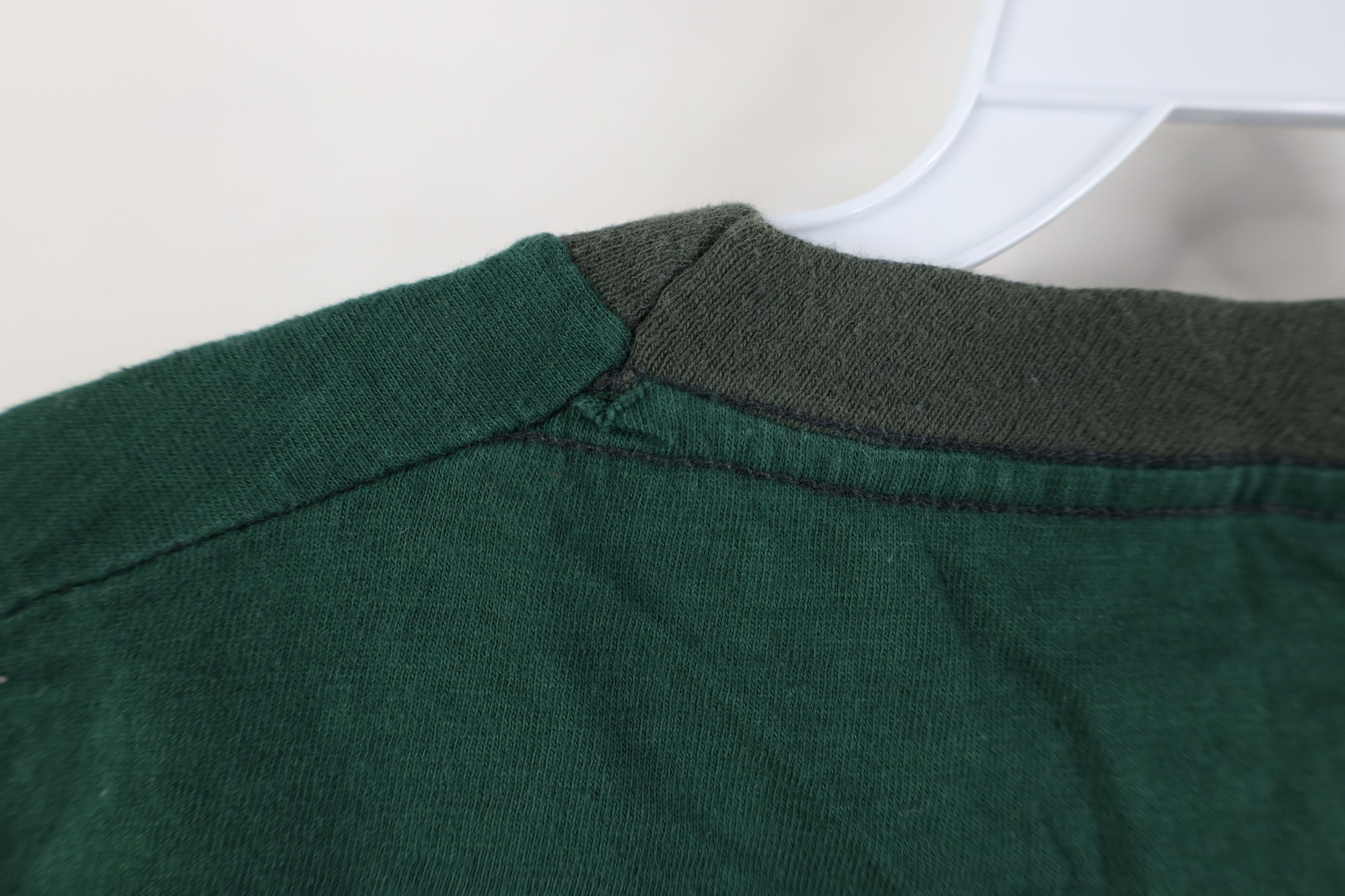 Vintage Vintage 70s Streetwear Blank Ringer T-Shirt Green Cotton USA Size US L / EU 52-54 / 3 - 10 Thumbnail