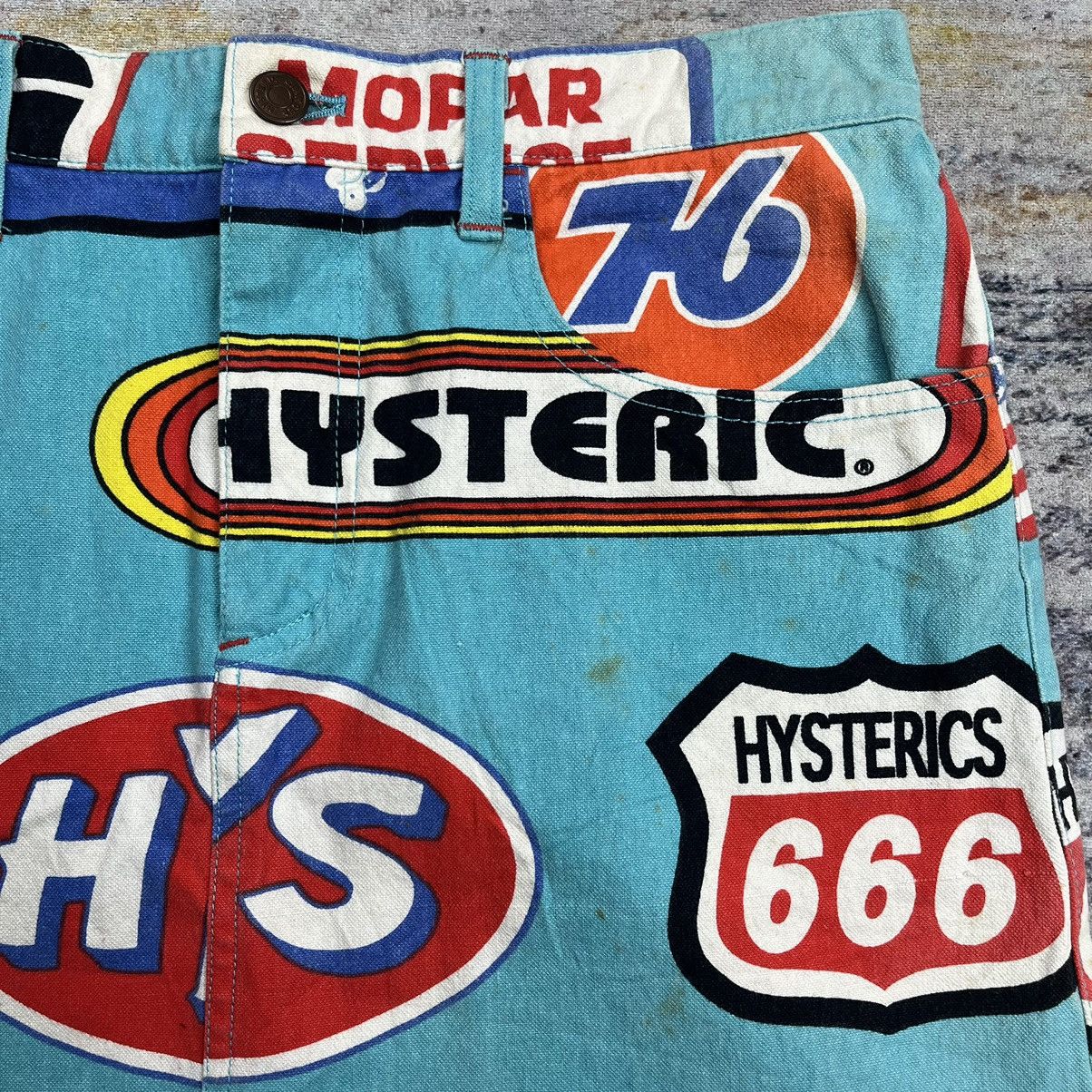 Beauty Beast × Hysteric Glamour y2k vtg 90s Hysteric Glamour motorcycle slogan patches skirt Size 29" - 5 Thumbnail