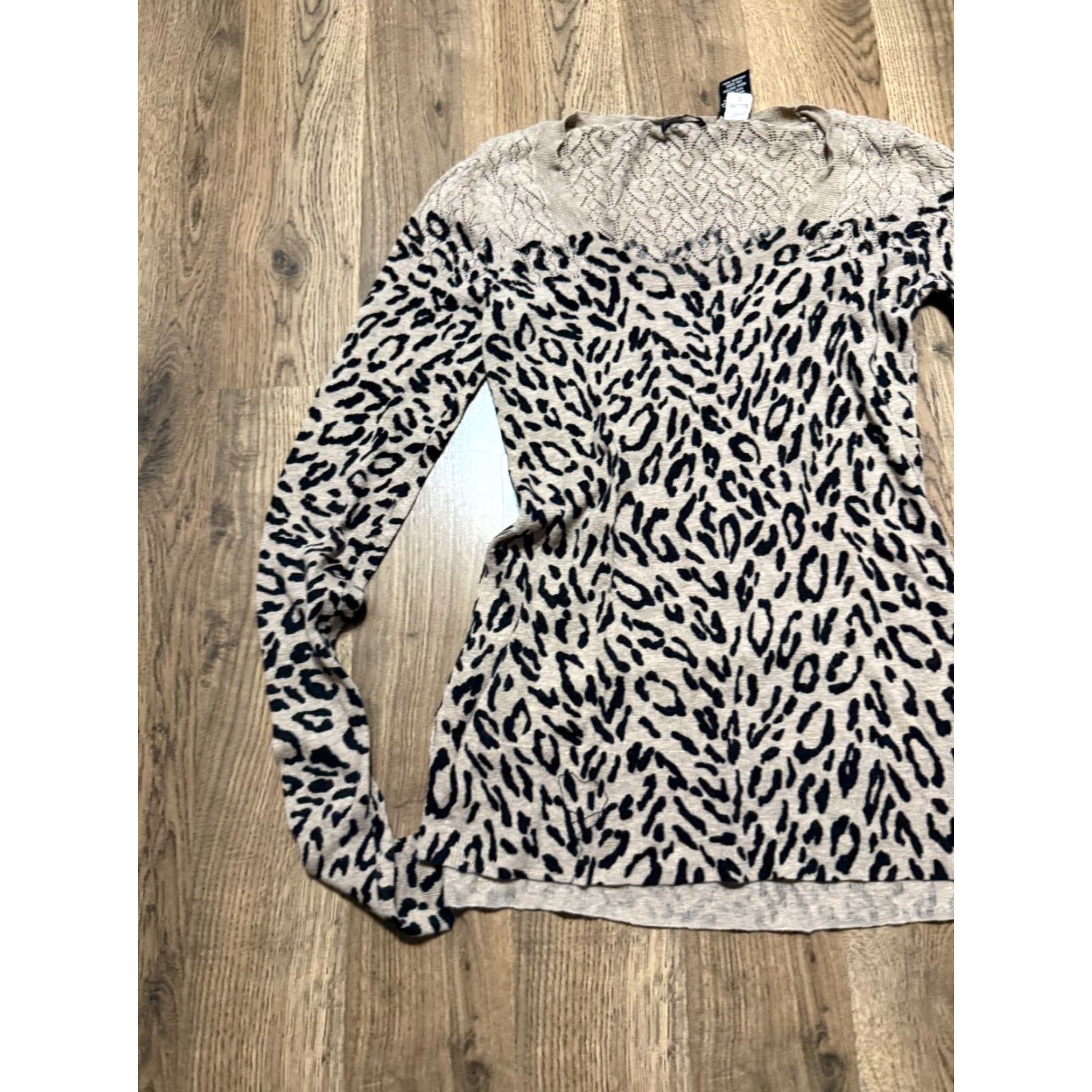 Vintage MODA Shirt Women's XS/S Cheetah Print Long Sleeve Shirt Brown Black Size XS / US 0-2 / IT 36-38 - 3 Thumbnail