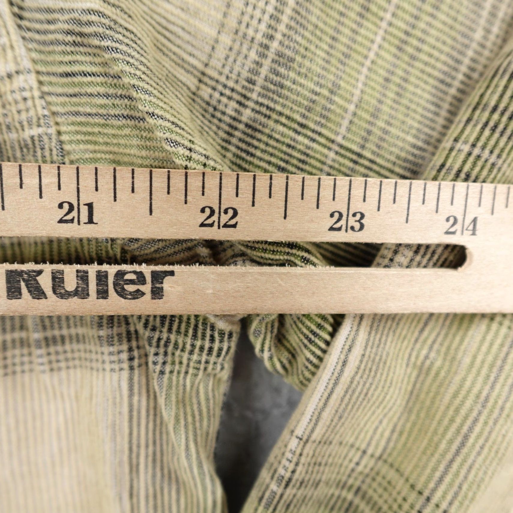 Scully Scully Shirt Men Medium Green Beige Plaid Corduroy Button Up Frontier Dress Casual Workwear Outdoors Mens Size US M / EU 48-50 / 2 - 6 Thumbnail