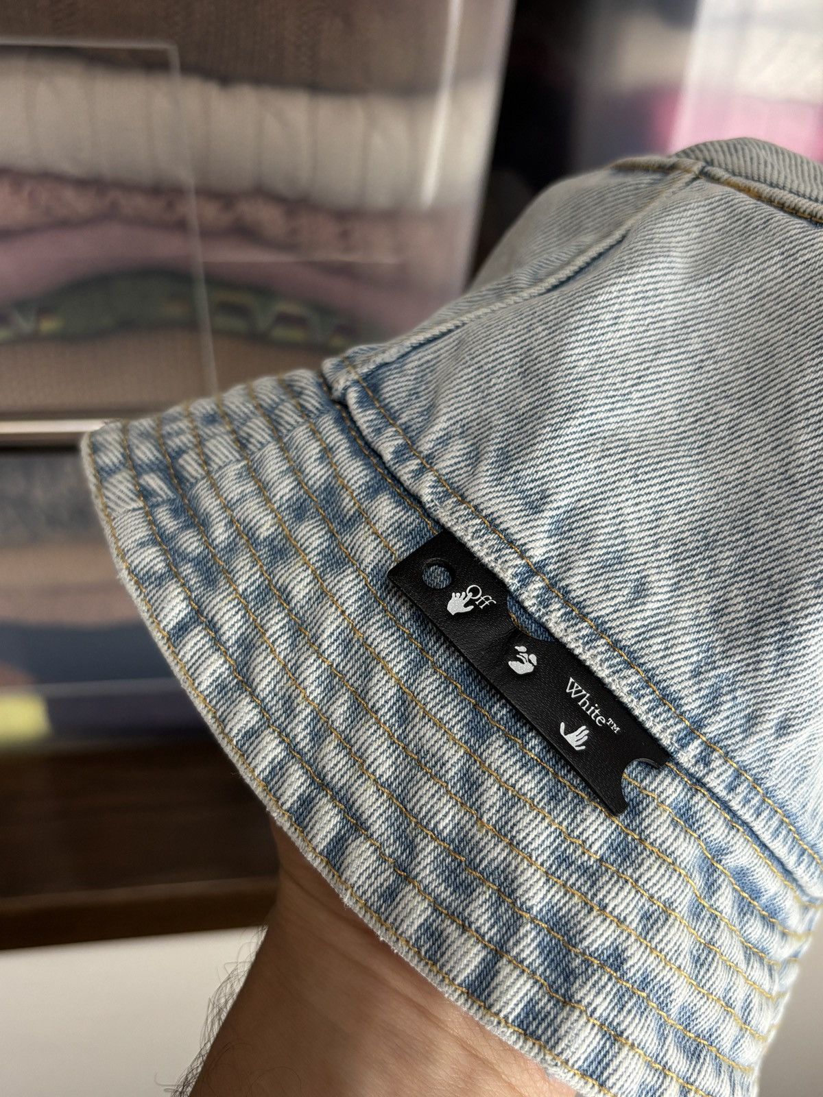 Off-White Off-White Blue Denim Bucket Hat Size ONE SIZE - 3 Thumbnail