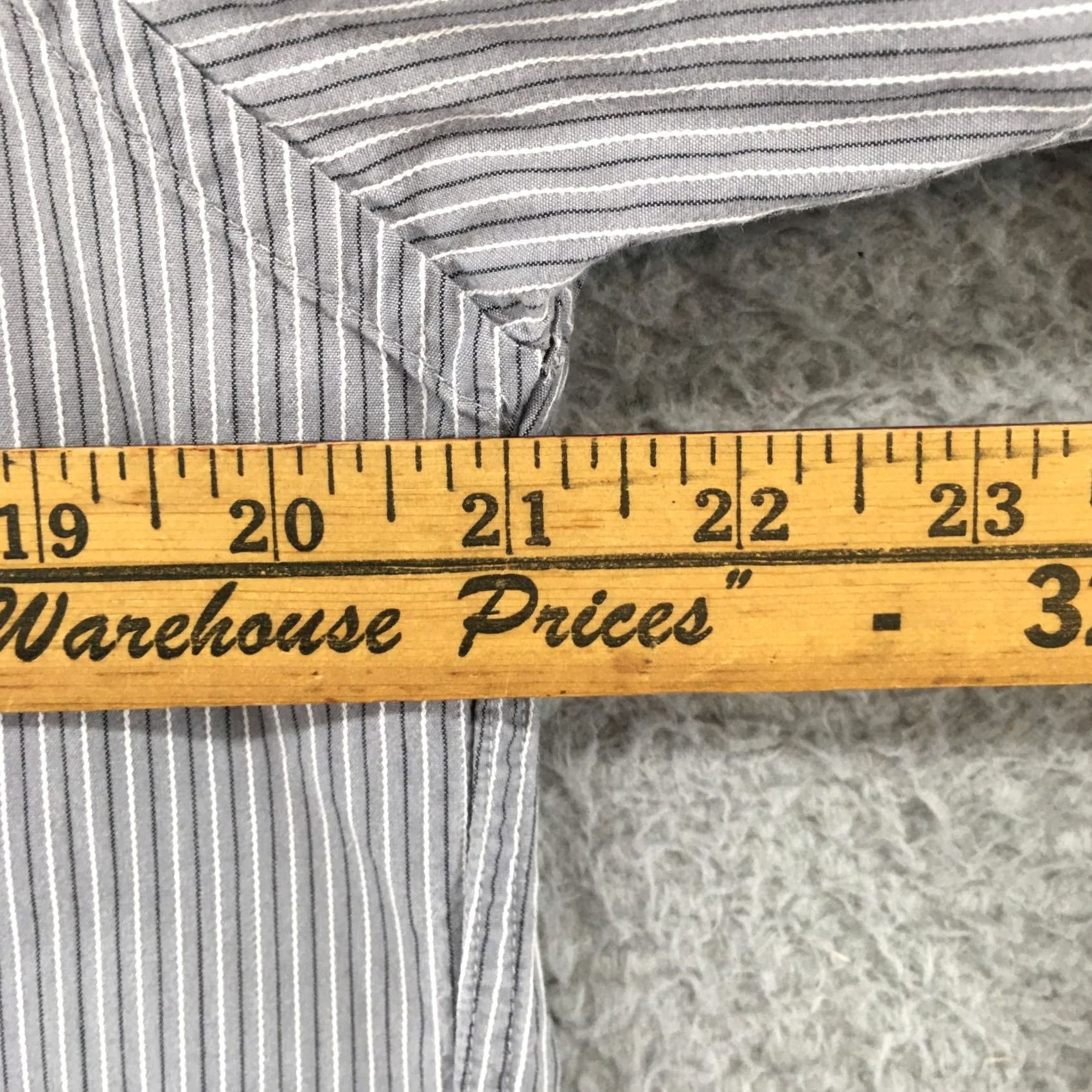 Calvin Klein Calvin Klein Button Up Shirt Mens M Gray Cotton Long Sleeve Chest Pocket Stripe Shirt Size US M / EU 48-50 / 2 - 4 Thumbnail