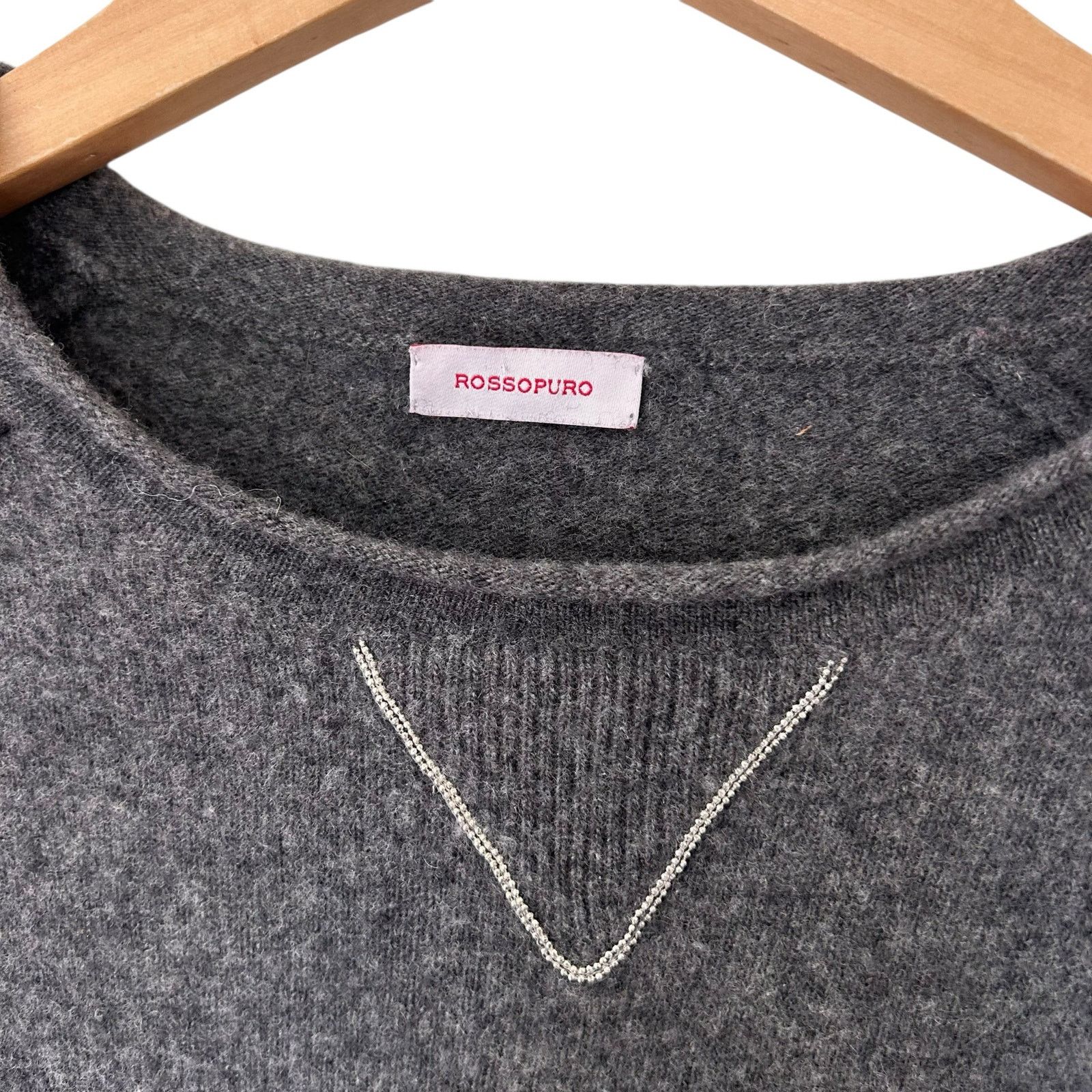 Other Rossopuro Gray Wool Cashmere Sweater Sz S Size S / US 4 / IT 40 - 3 Thumbnail