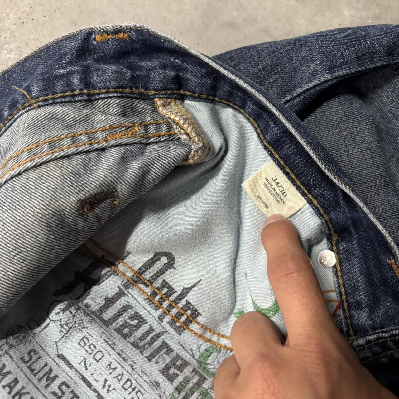 Polo Ralph Lauren × Vintage Crazy Vintage Y2K/2000s Grunge Polo Ralph Lauren Dark Wash Denim Jeans! Size US 34 / EU 50 - 8 Thumbnail