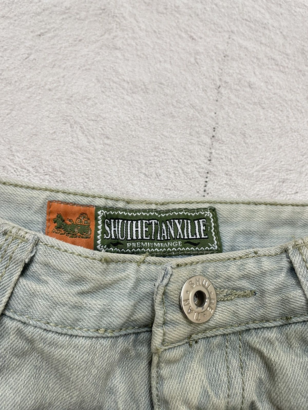 Japanese Brand 00s Shuihetian Light Wash Utility Denim Pants Purple Zipper Size US 28 / EU 44 - 5 Thumbnail