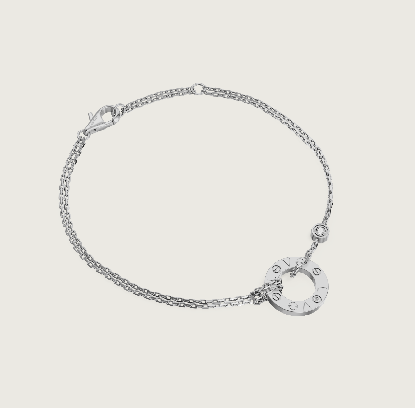 Cartier LOVE BRACELET, ON CHAIN, 2 DIAMONDS Size ONE SIZE - 1 Thumbnail