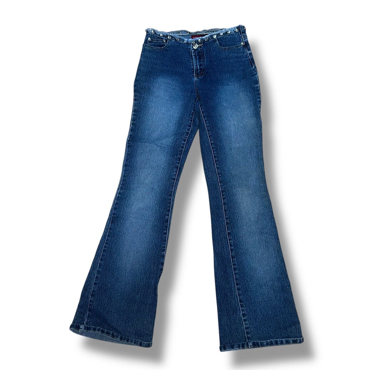 Other Vintage Y2K Younique embellished waist flare leg jeans Size 26" / US 2 / IT 38 - 1 Thumbnail