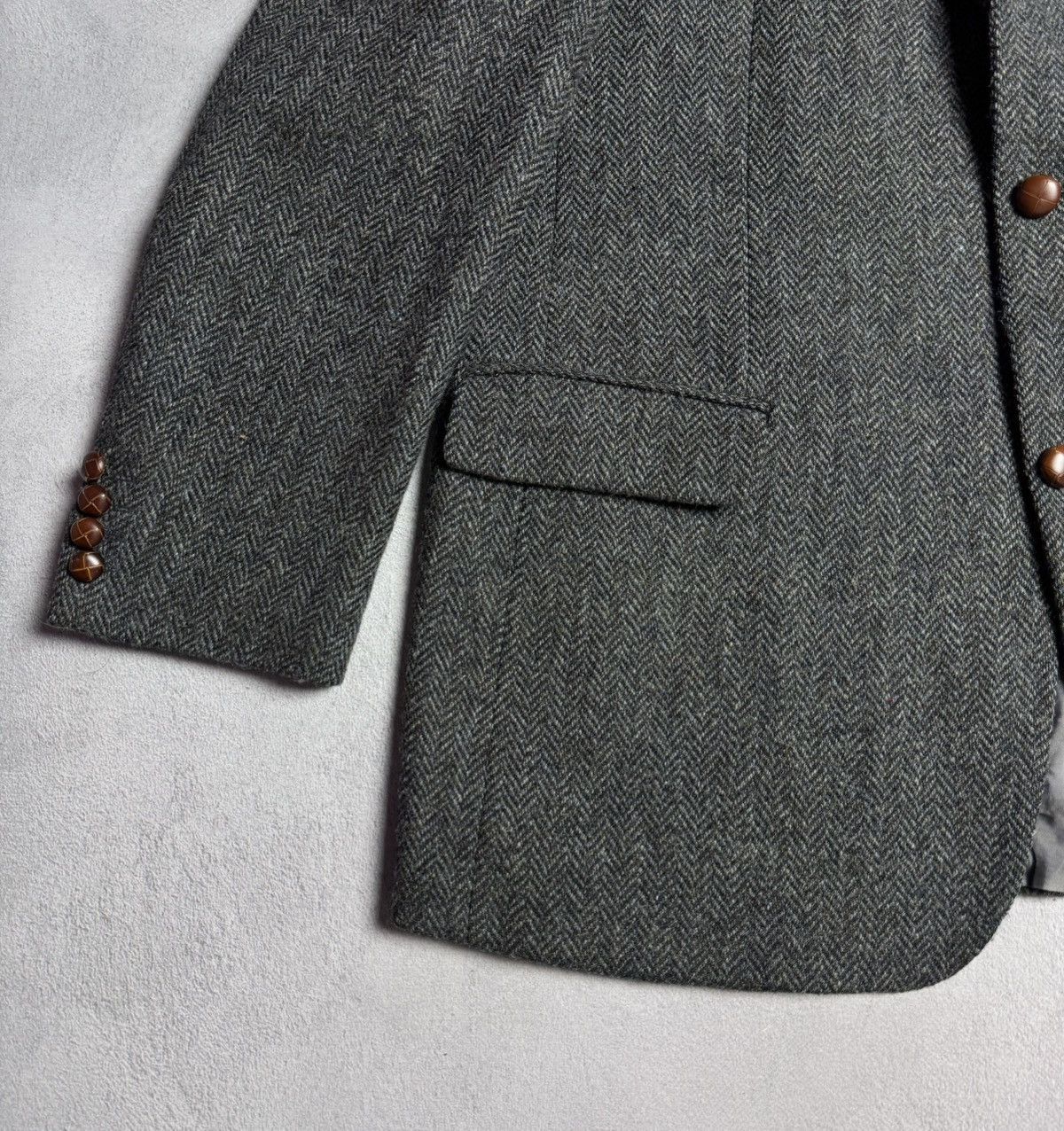 Harris Tweed Harris Tweed Vintage 100% Wool Blazer Jacket Diegel Size 46R - 5 Thumbnail