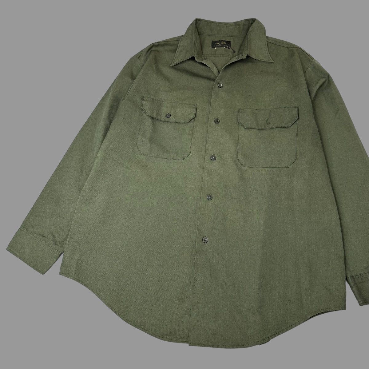 Vintage Vintage 1960s dark green blank work shirt Size US XL / EU 56 / 4 - 3 Thumbnail