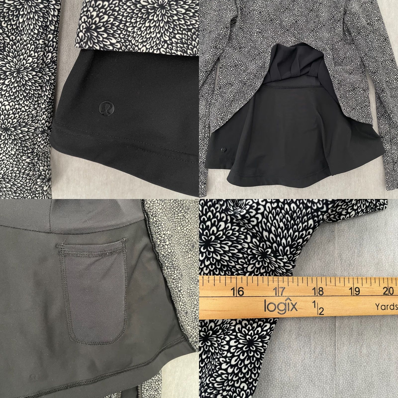Lululemon VINTAGE Lululemon Jacket Womens Size 6 Black Floral Athleisure Full Zip Casual Ladies Size M / US 6-8 / IT 42-44 - 8 Thumbnail