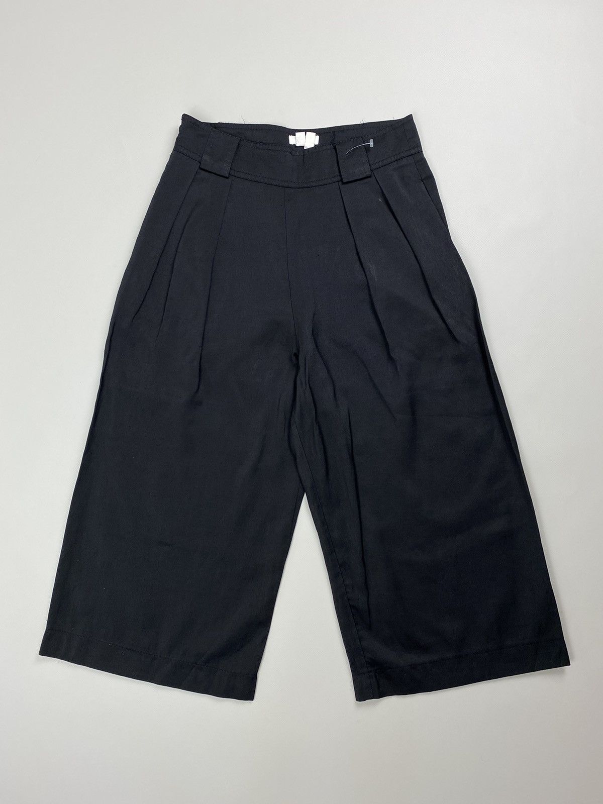 image of Archival Clothing x Helmut Lang Ladies Wide Leg Cropped Pants Trousers in Black, Women's (Size 26)