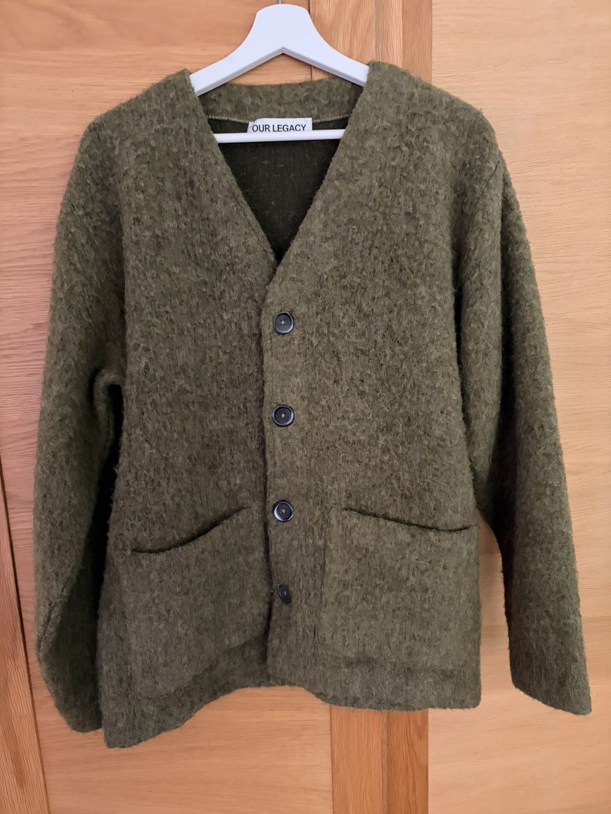 Our Legacy Our Legacy Cardigan | Fresh Moss Tumble Wool Size US S / EU 44-46 / 1 - 1 Thumbnail