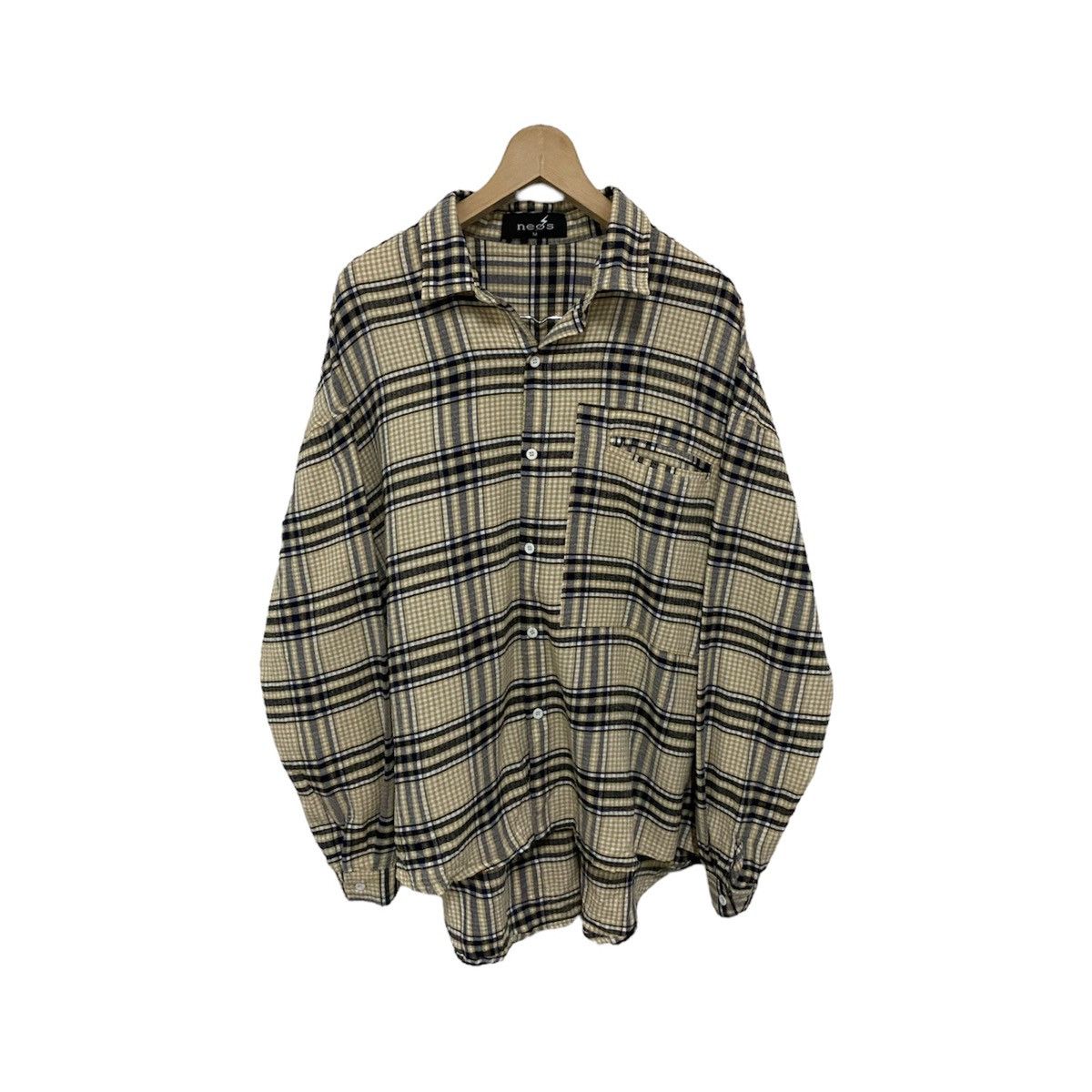 Japanese Brand × Vintage Vintage Neos Baggy Style Plaid Tartan Flannel Shirt Size M / US 6-8 / IT 42-44 - 1 Thumbnail
