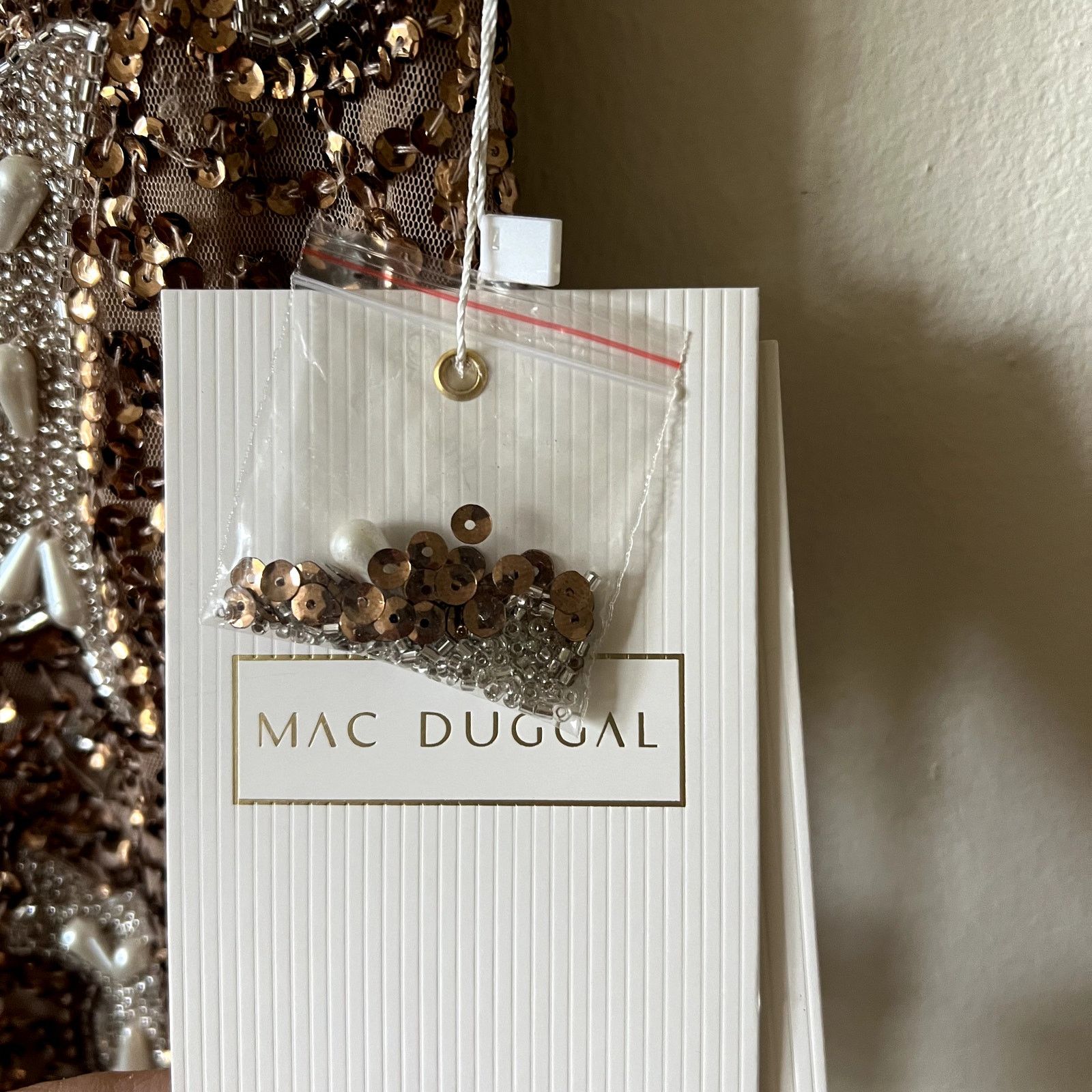 MACH & MACH Mac Duggal Cocktail Dress Heavily Beaded brown midi dress Size M / US 6-8 / IT 42-44 - 8 Thumbnail