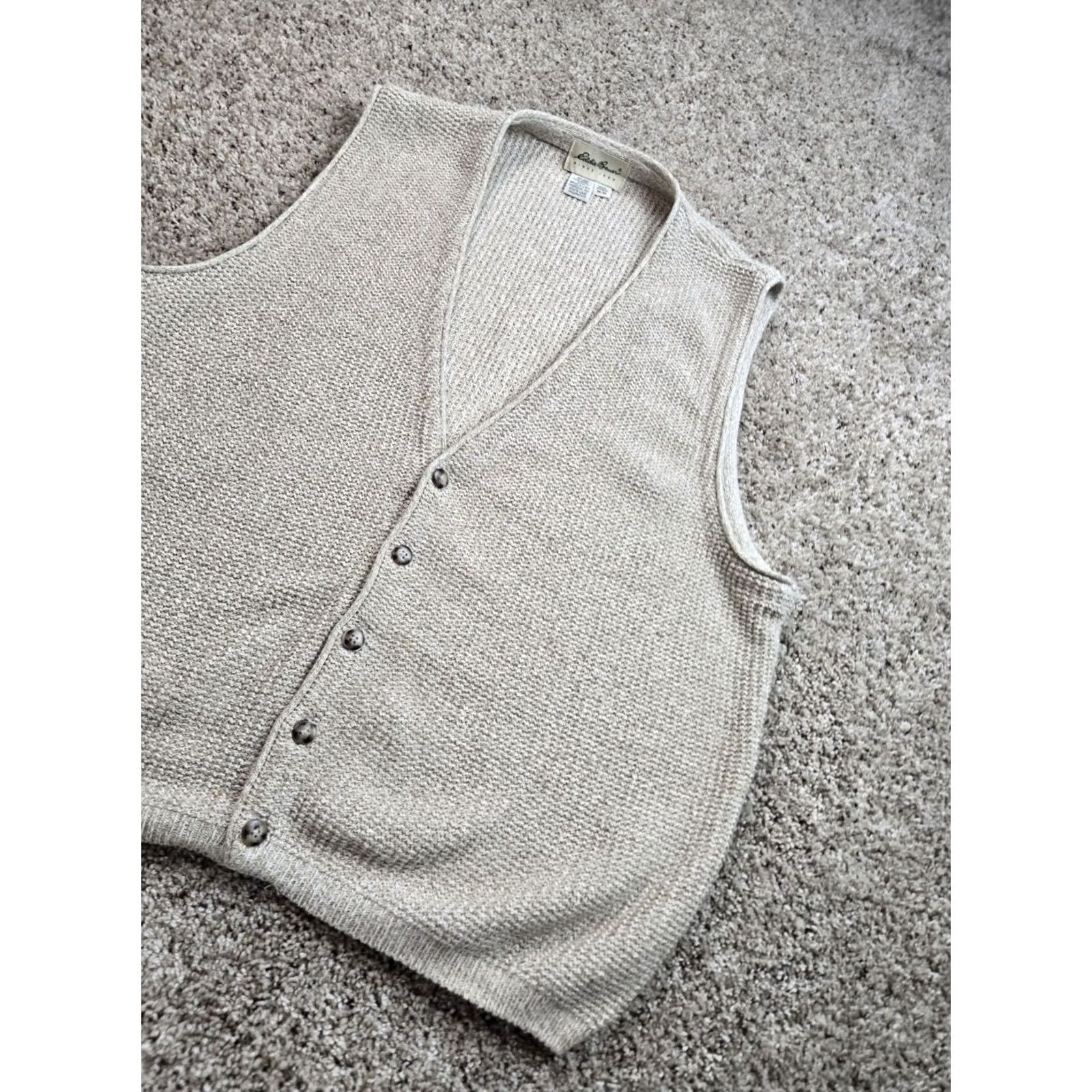 Eddie Bauer VINTAGE Eddie Bauer Sweater Vest Men L Beige Knit Cotton USA Made 90s Size US L / EU 52-54 / 3 - 2 Thumbnail