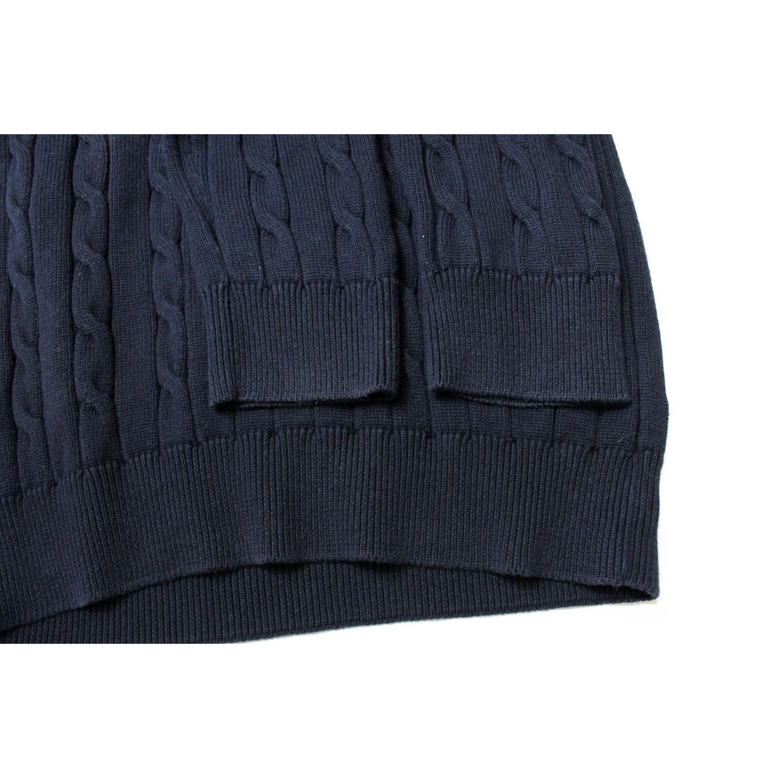Gant GANT Jumper Mens SMALL Pullover Cable Knit Polo Collar Dark Blue Size US S / EU 44-46 / 1 - 5 Thumbnail