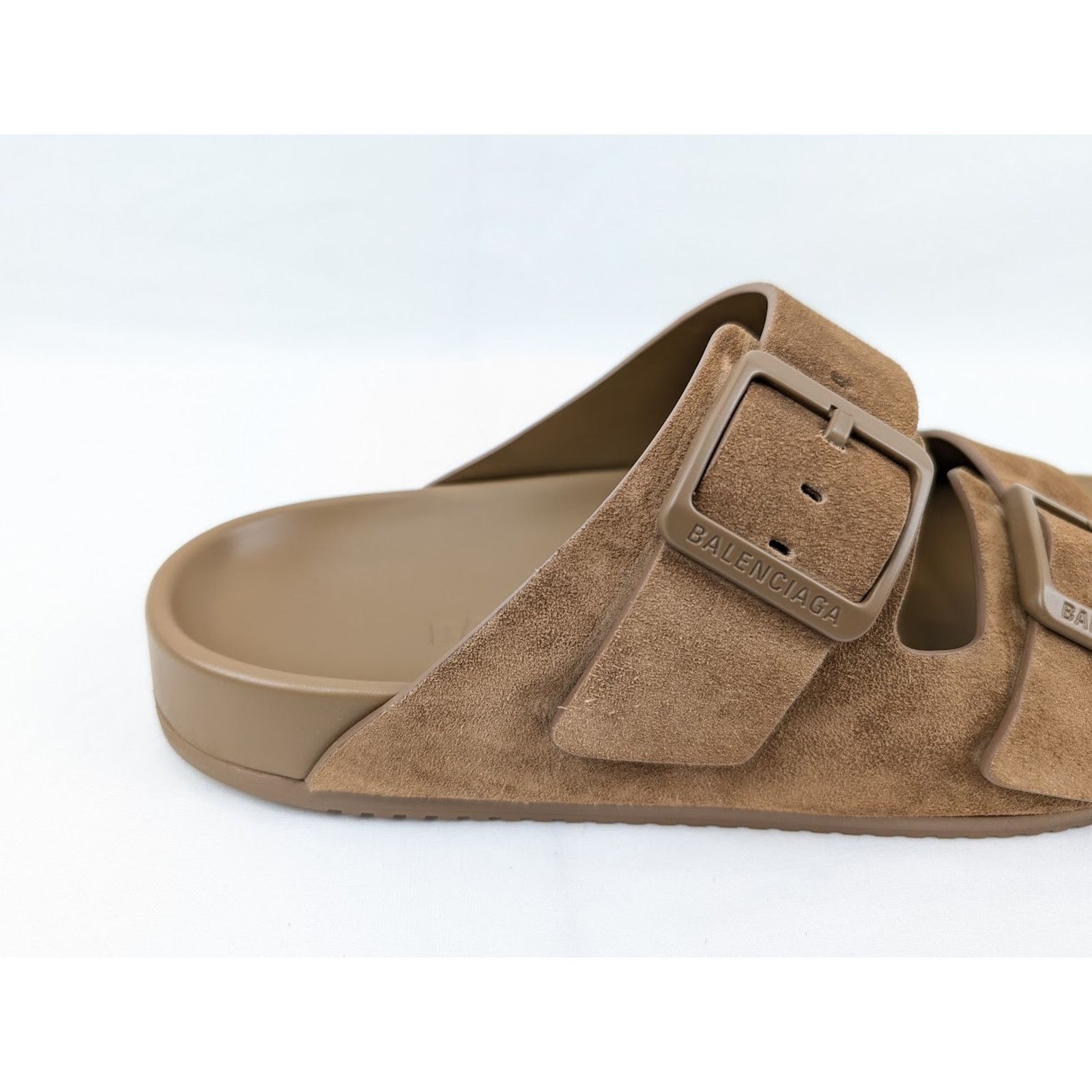 Balenciaga o1rshd1 Q:2 / Suede Sunday Sandals in Brown Size US 12 / EU 45 - 4 Thumbnail