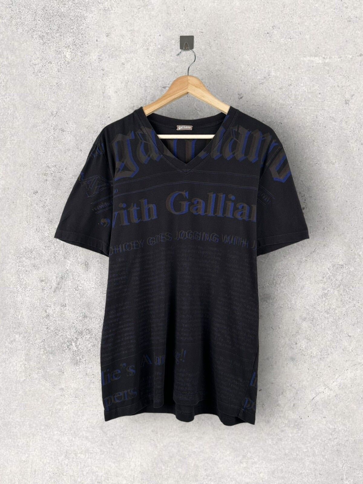Pre-owned John Galliano Monogram T-shirt Tee 3d Print In Black