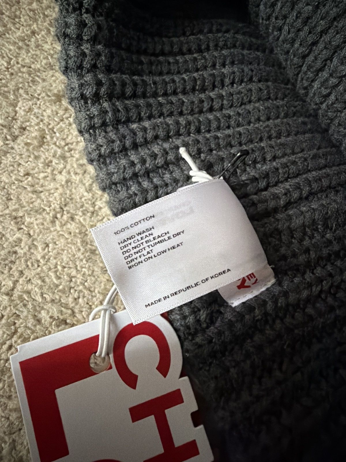 Charles Jeffrey LOVERBOY Charles Jeffrey Loverboy Gray Supersized Chunky Ears beanie Size ONE SIZE - 5 Thumbnail