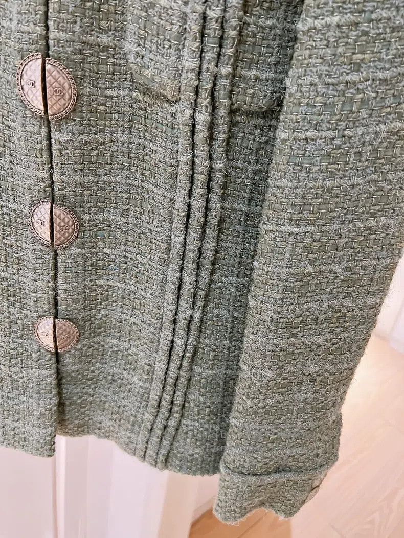Chanel Chanel Cuban series green tweed jacket Size XXS / US 00 / IT 34 - 4 Thumbnail