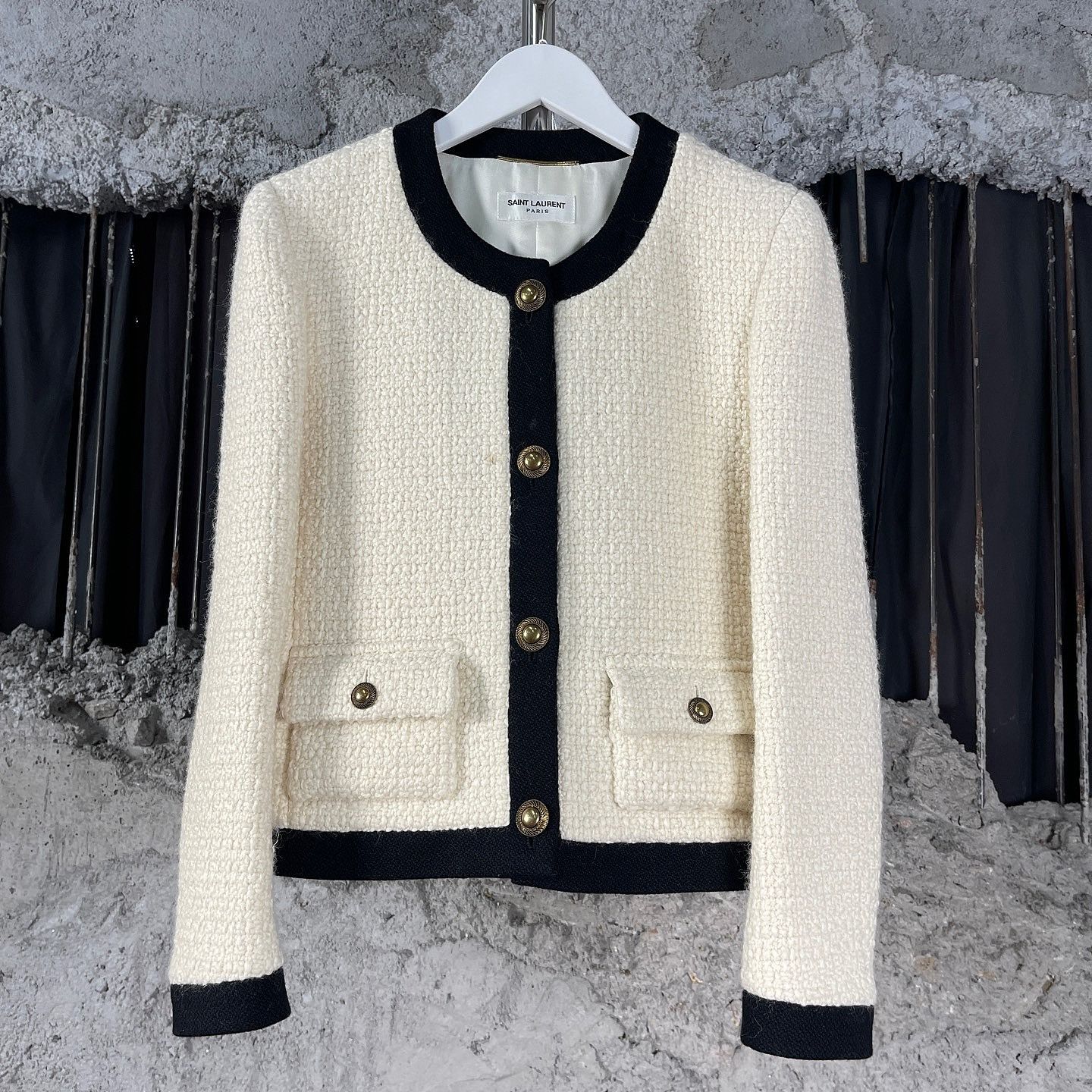 Saint Laurent Paris Saint Laurent Tweed Contrast Trim Jacket Size 36 Size XS / US 0-2 / IT 36-38 - 1 Thumbnail