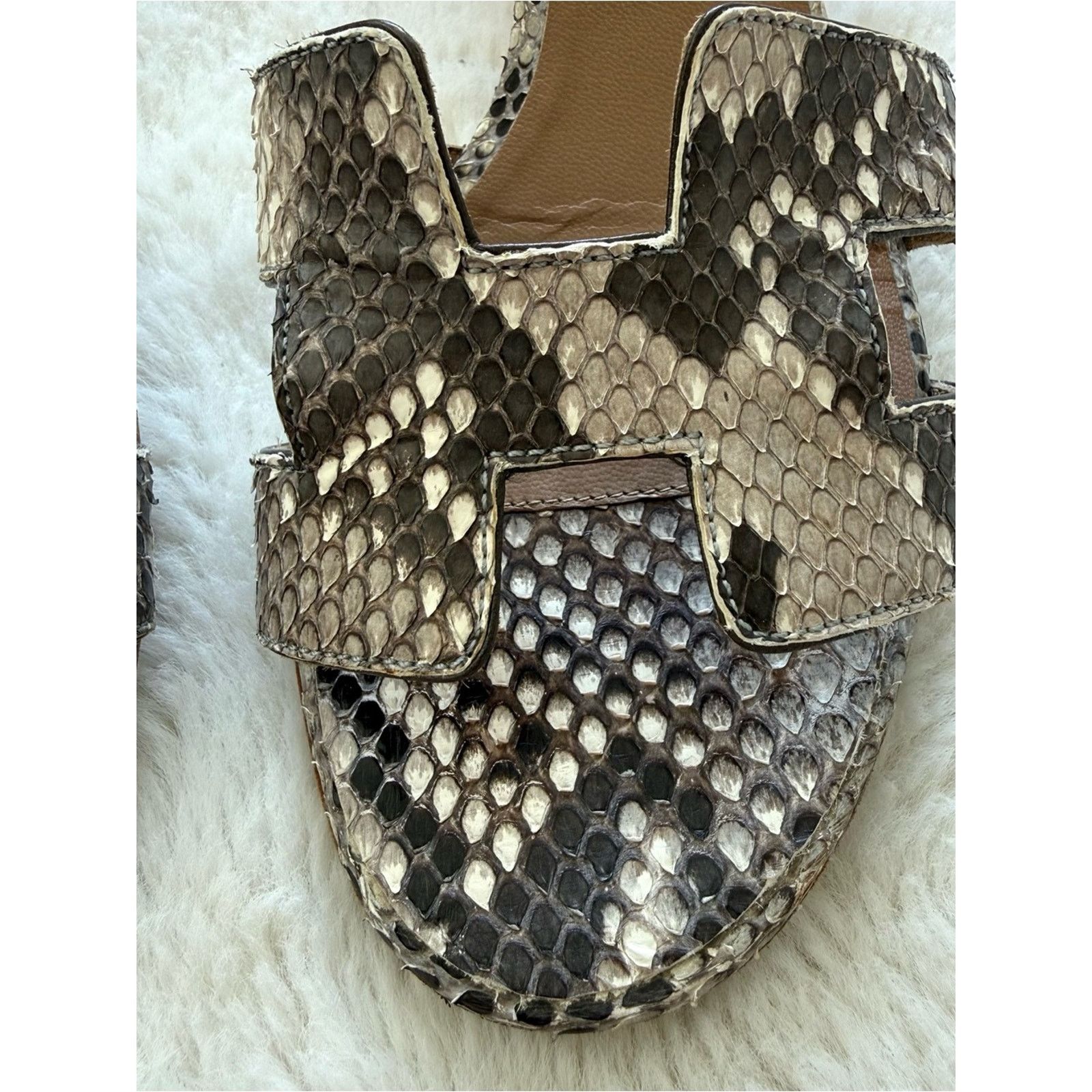 Hermes Hermes brown python oasis sandals women size 38 EU3200$ Size US 8 / IT 38 - 3 Thumbnail